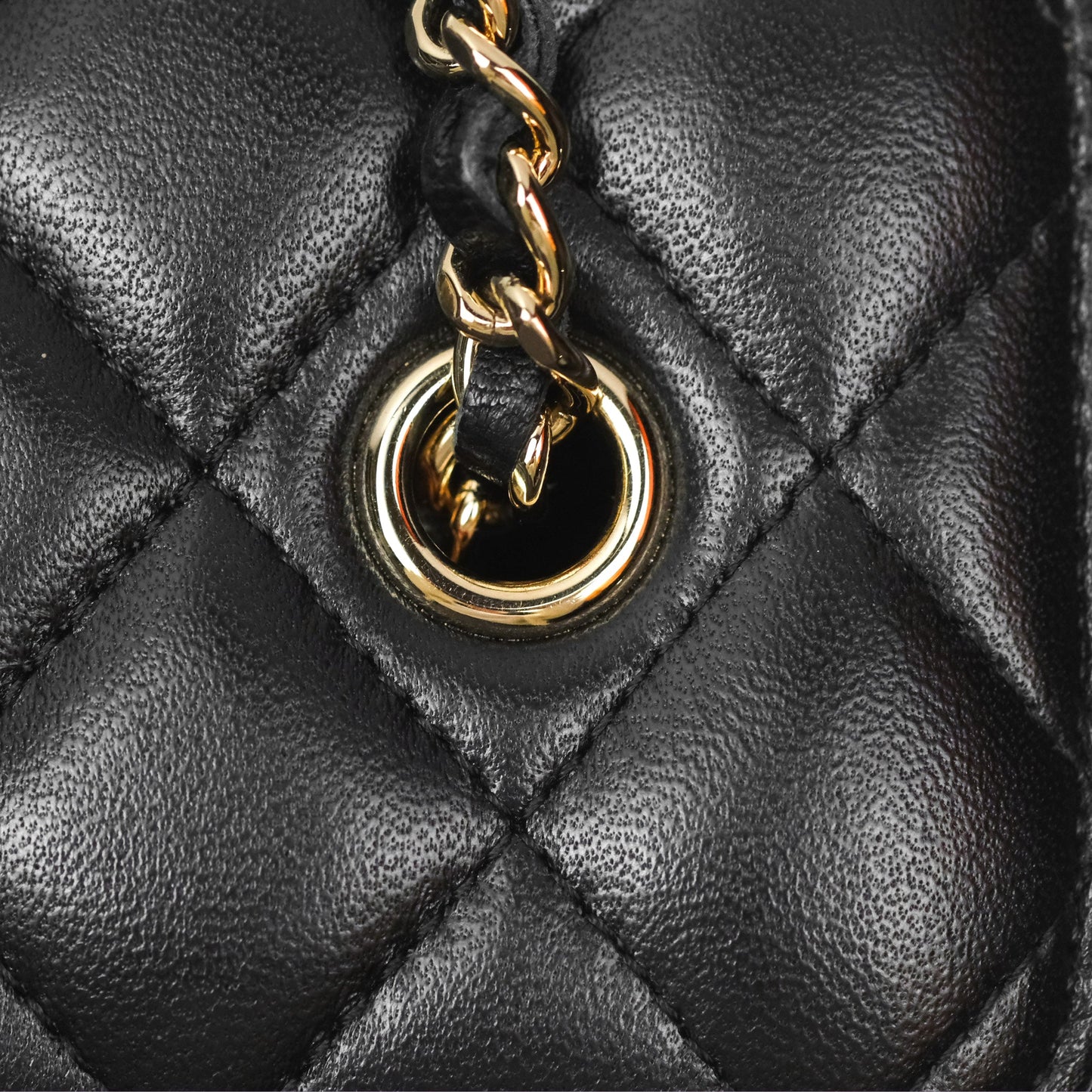 Chanel Vanity Rectangular with Chain Black Lambskin Gold Hardware