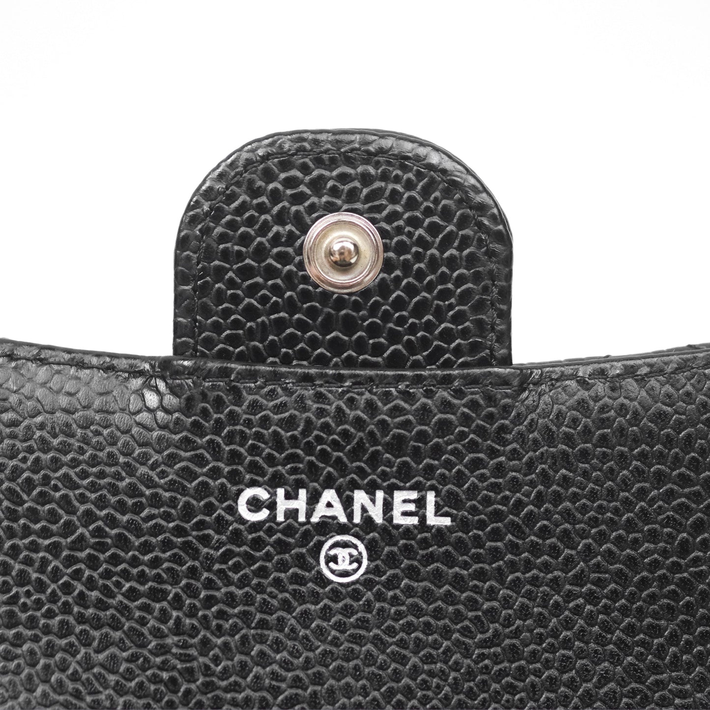 Chanel Classic Short Flap Wallet Black Caviar Silver Hardware