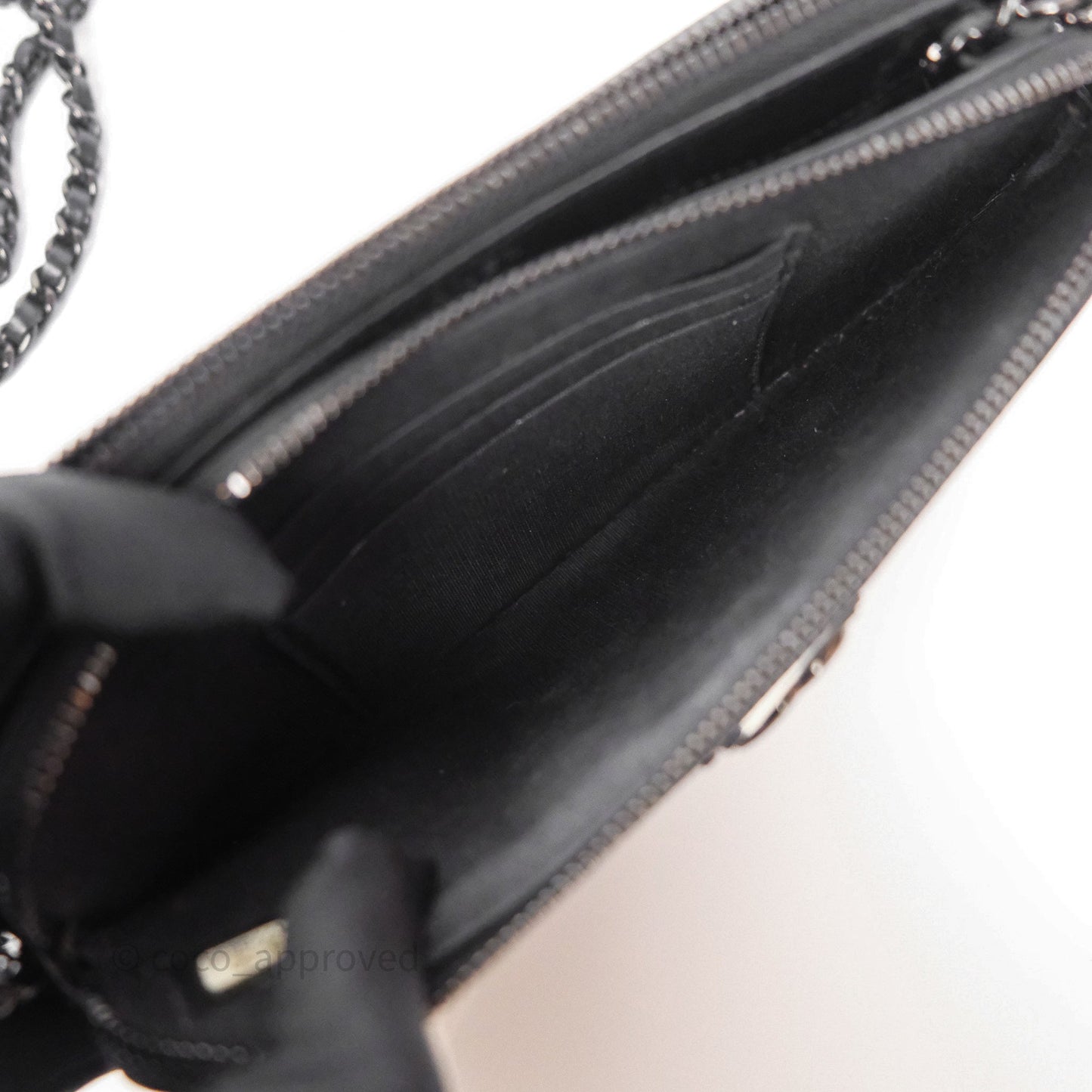 Chanel Boy Double Zip Clutch On Chain So Black Lambskin