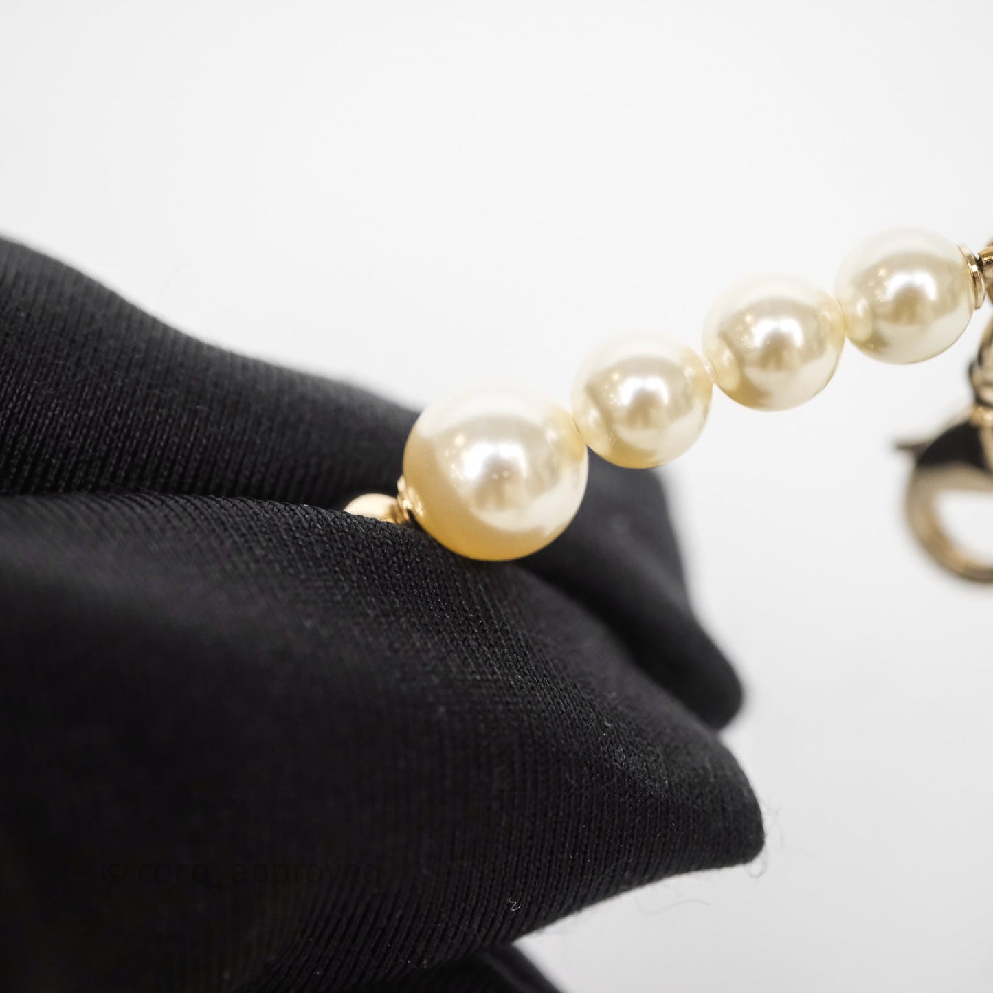 Chanel Crystal CC Star Pearl Choker Gold Tone 23A