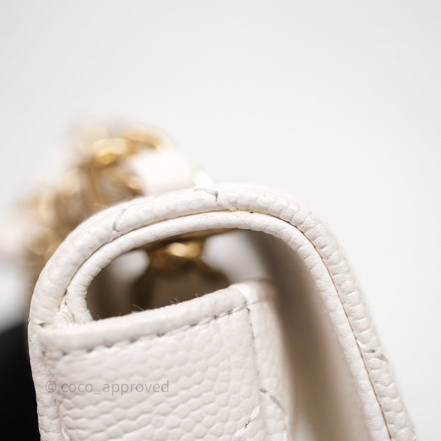 Chanel Mini Flap Belt Bag Caviar White Gold Hardware