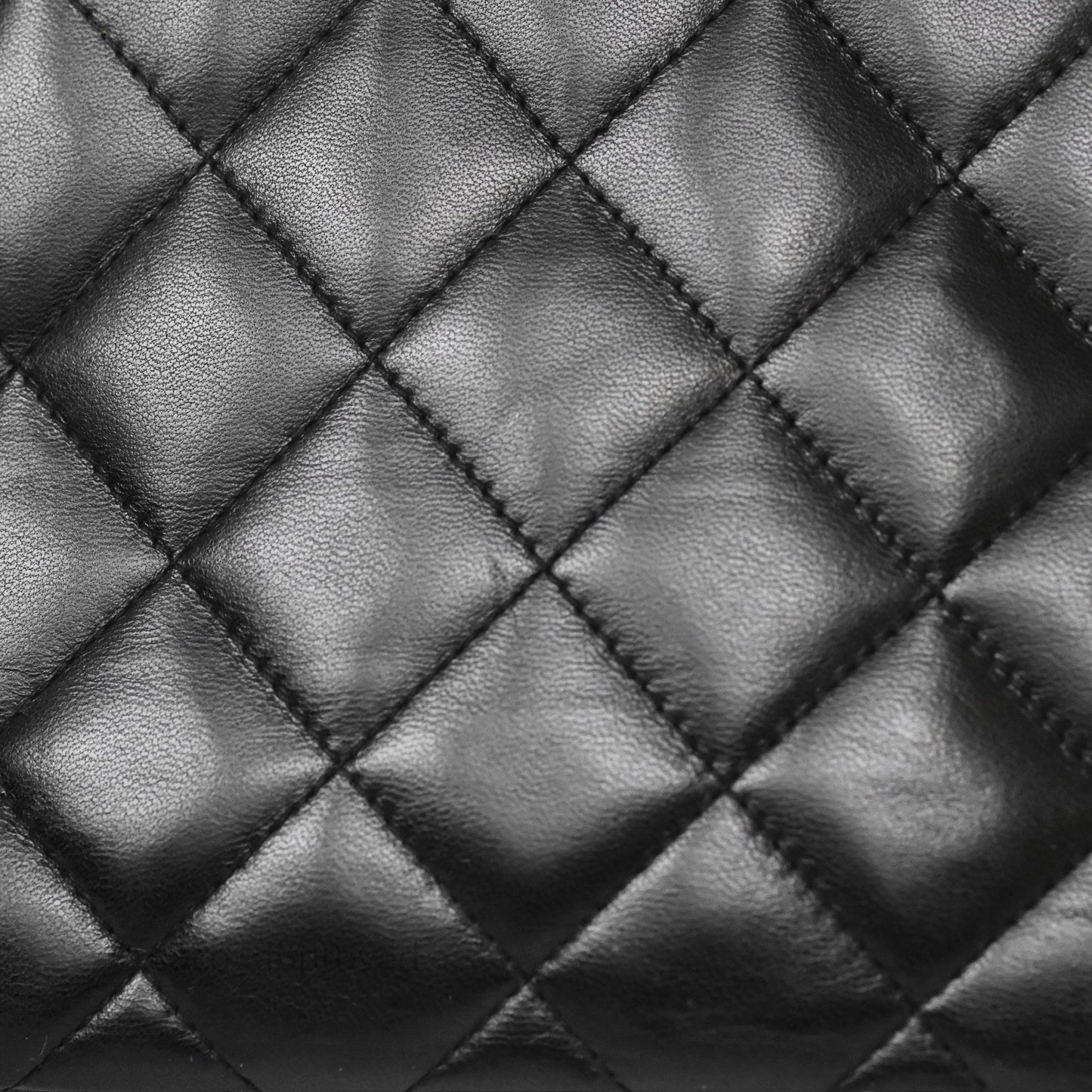 Chanel Vintage Half Moon Flap Shoulder Bag Black Lambskin 24K Gold Hardware