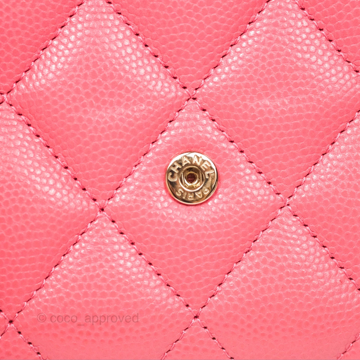 Chanel Classic Short Flap Wallet Pink Caviar Gold Hardware⁣