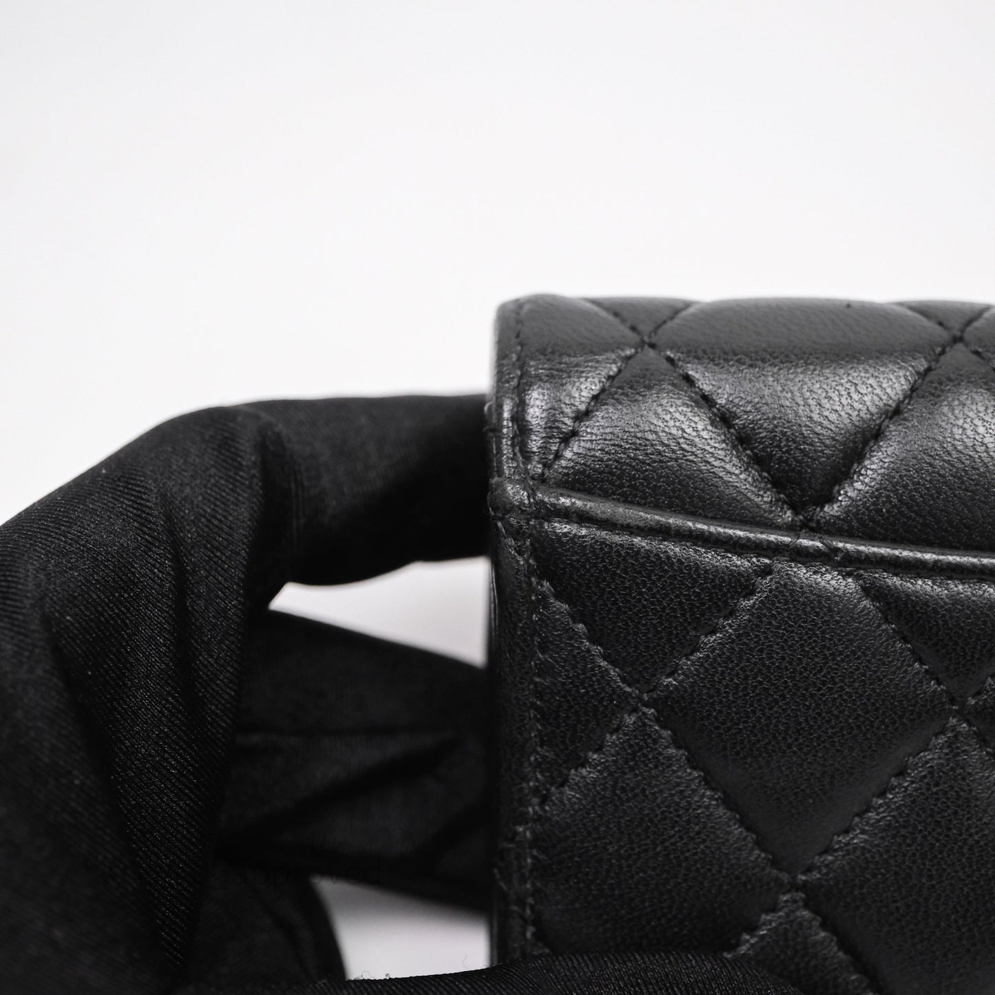 Chanel Quilted Flap Card Holder Black Lambskin Gold Hardware