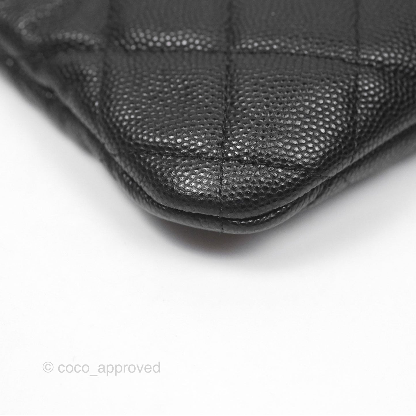 Chanel Quilted Mini O Case Black Caviar Gold Hardware