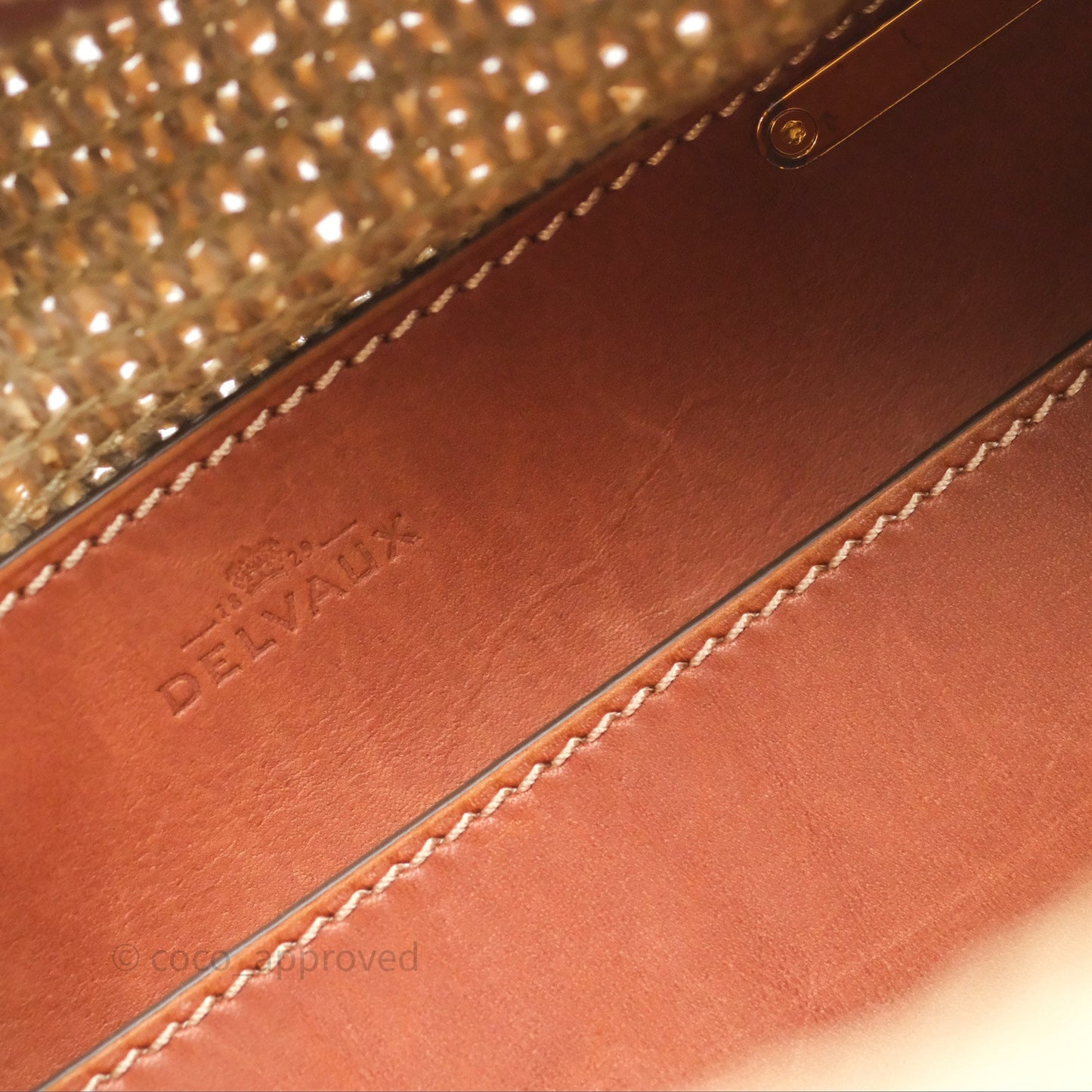 Delvaux Cool Box MM Bohème Raffia Brown