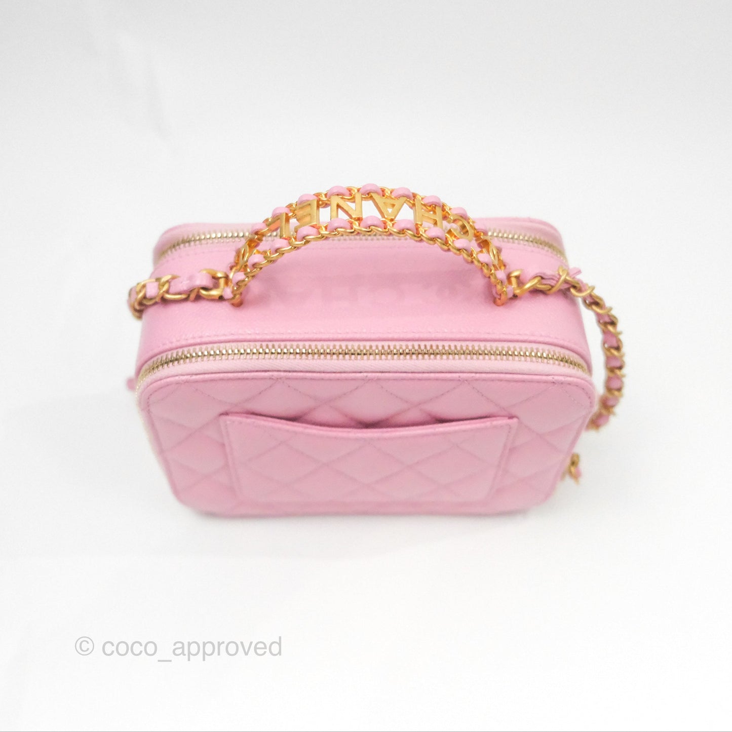 Chanel Caviar Quilted Pick Me Up Small Vanity Case Light Pink
