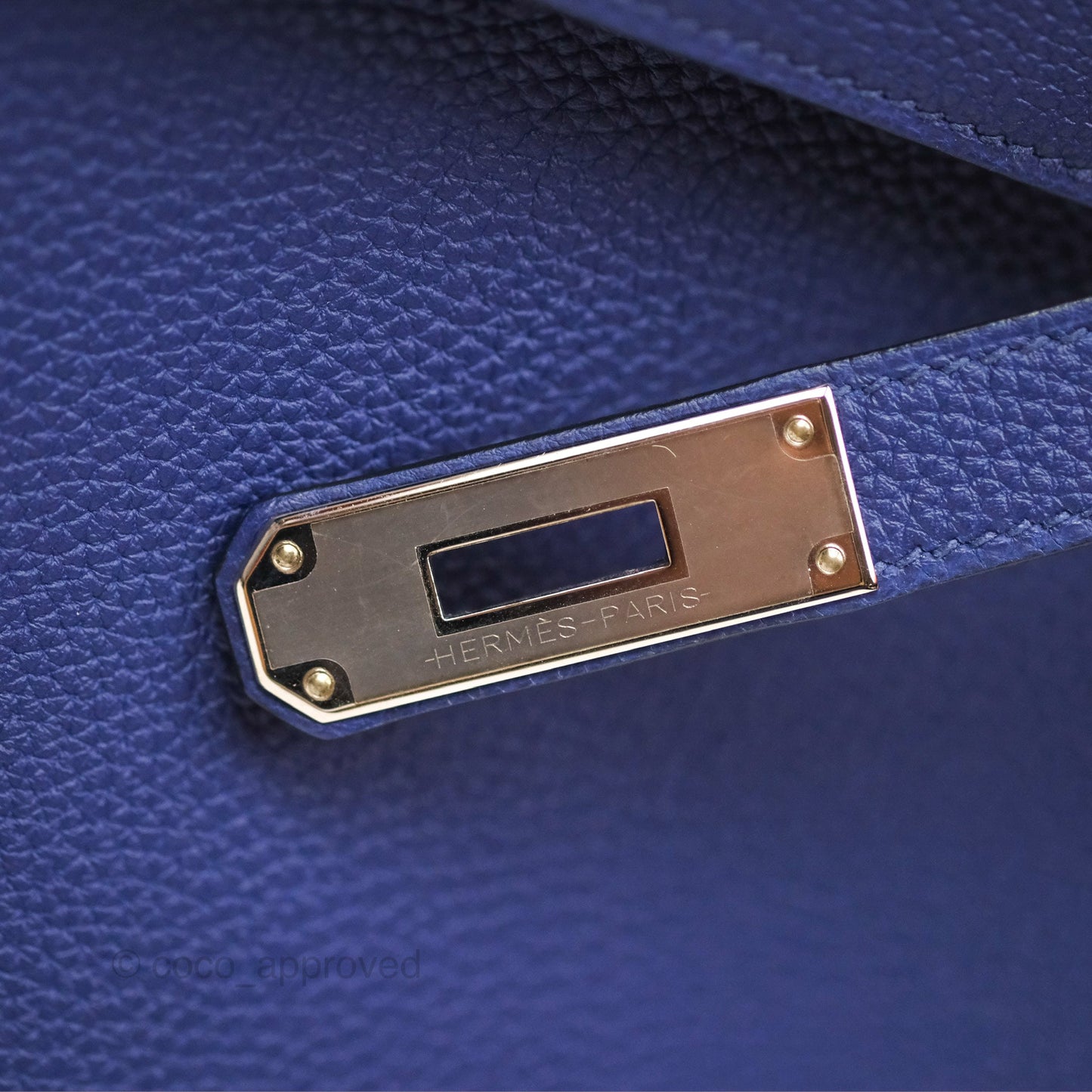 Hermès Kelly 32 Retourne Touch Bleu Encre Croc TM Palladium Hardware