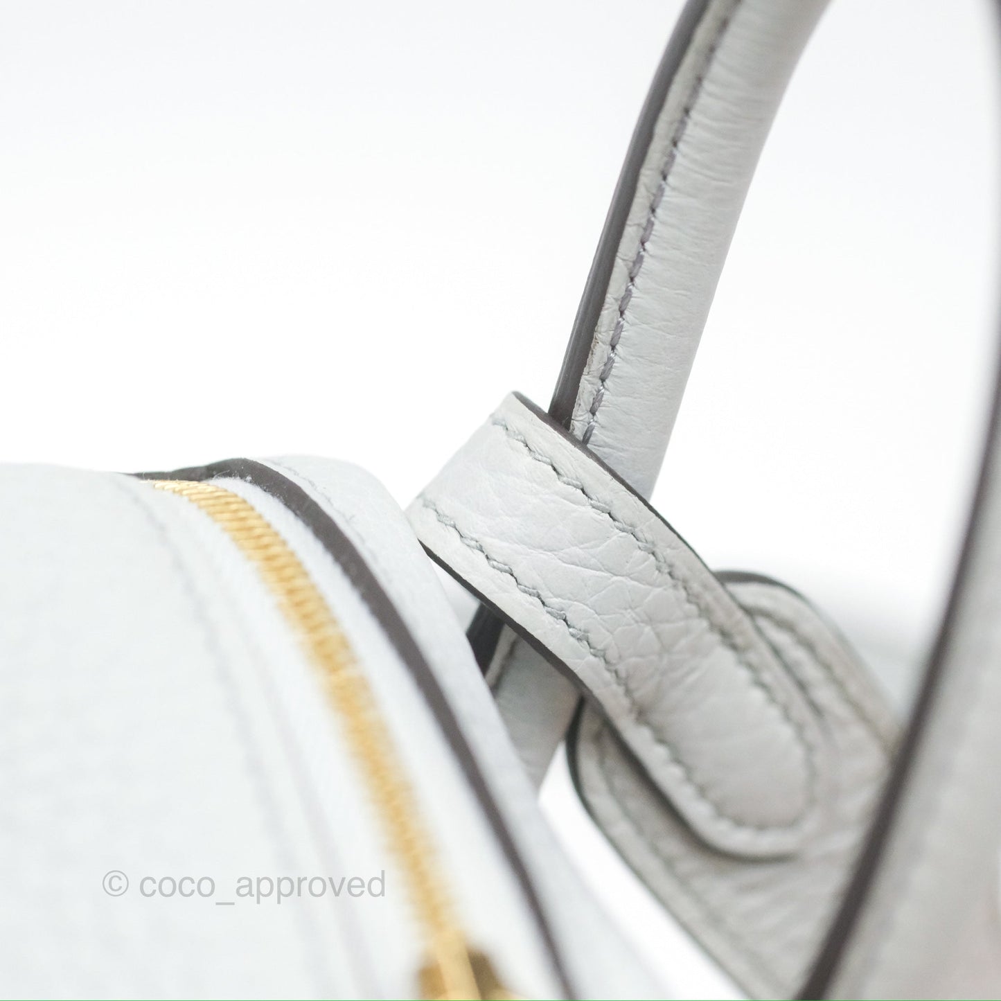 Hermès Mini Lindy 20 Bleu Pale Clemence Gold Hardware