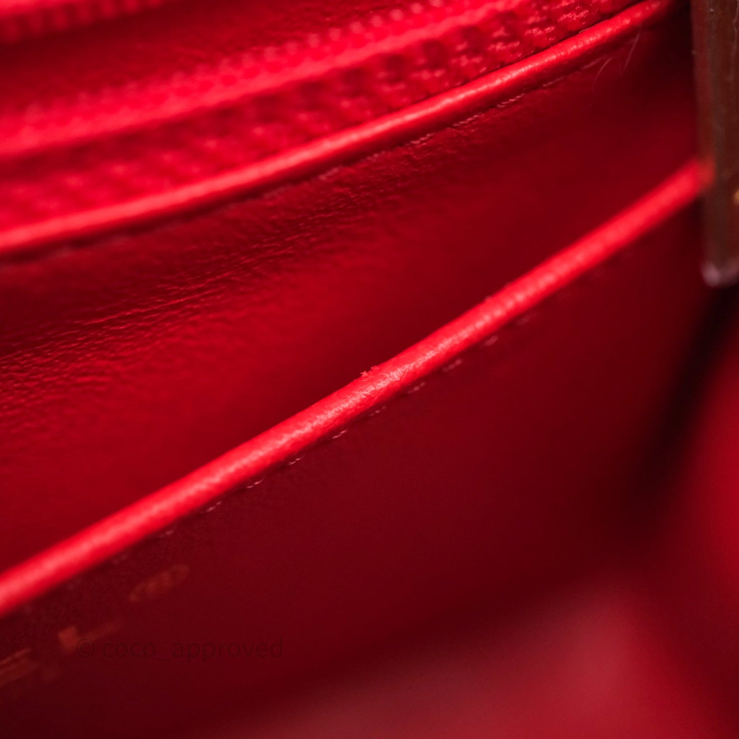 Chanel Mini Square Quilted Red Lambskin Aged Gold Hardware