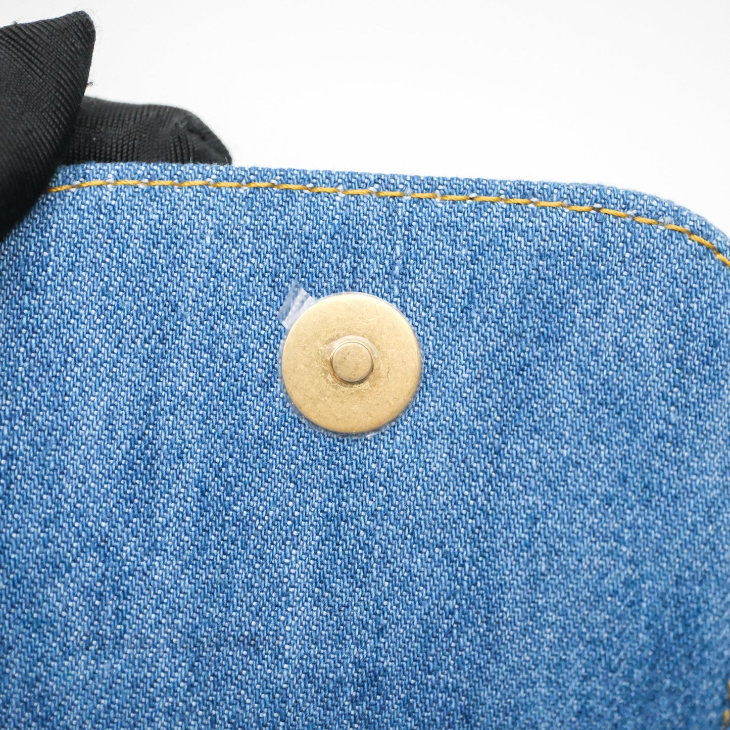 Chanel Double Pocket Hobo Bag Blue Denim Aged Gold Hardware