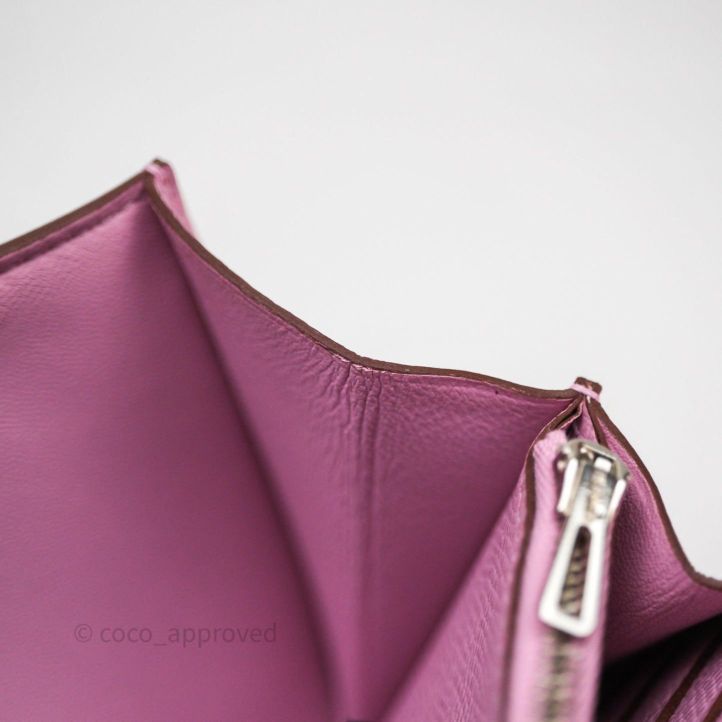 Hermès Constance To Go Wallet Mauve Sylvestre X9 Epsom Palladium hardware
