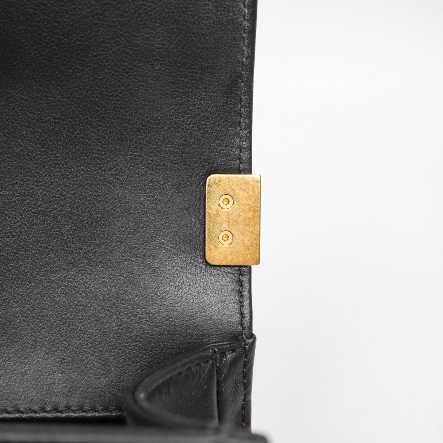 Chanel Small Boy Black Lambskin Aged Gold Hardware