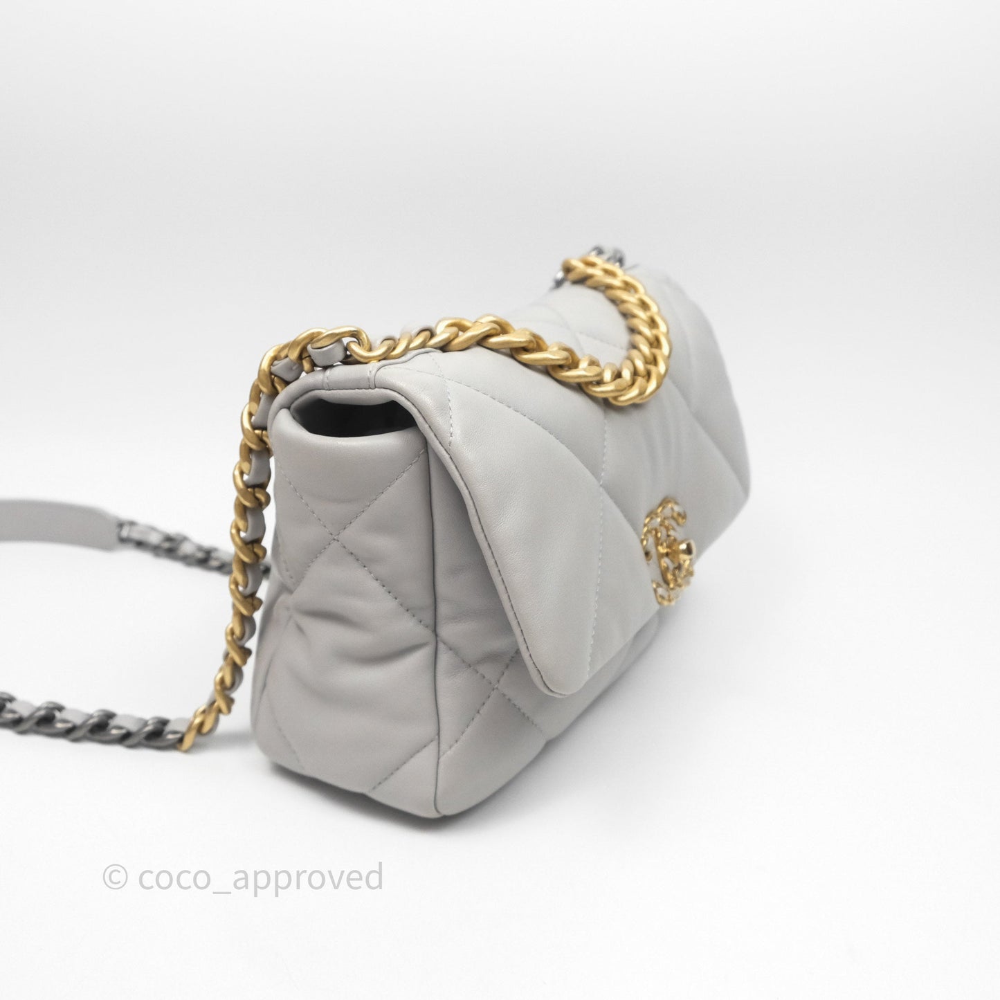 Chanel 19 Small Light Grey Mixed Hardware