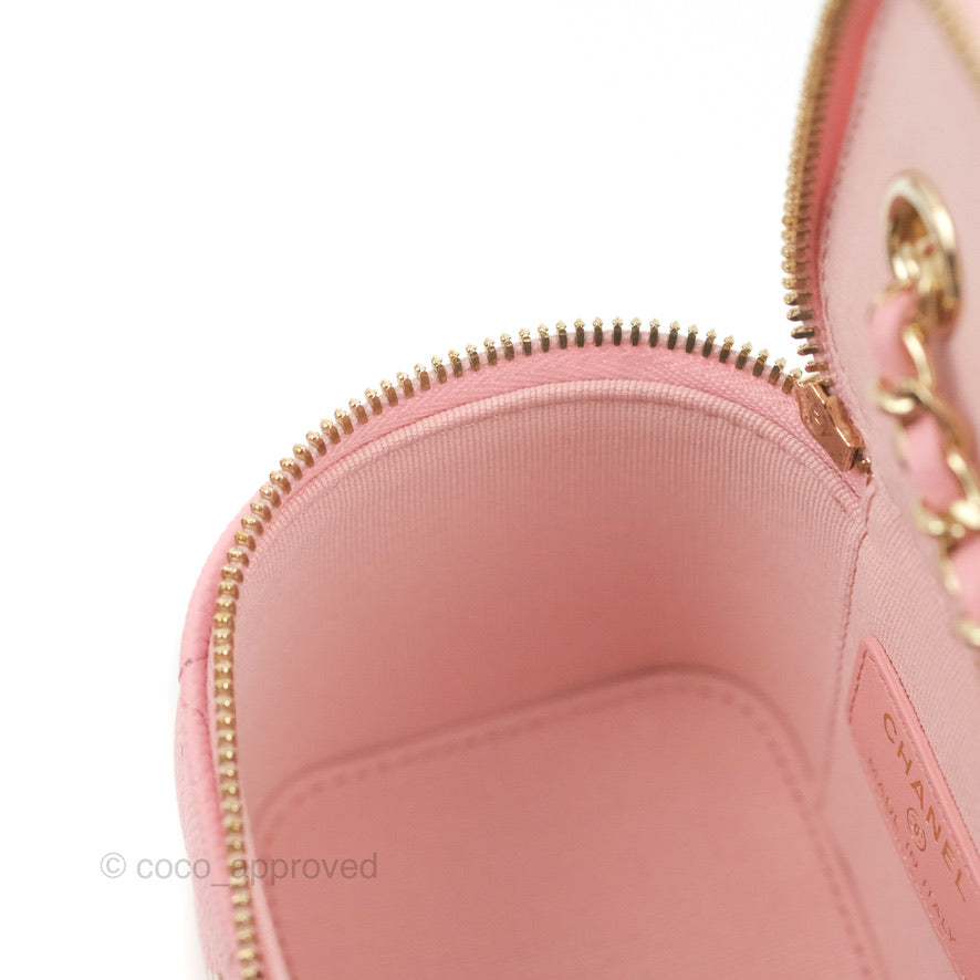 Chanel Mini Vanity With Chain Pink Caviar Gold Hardware