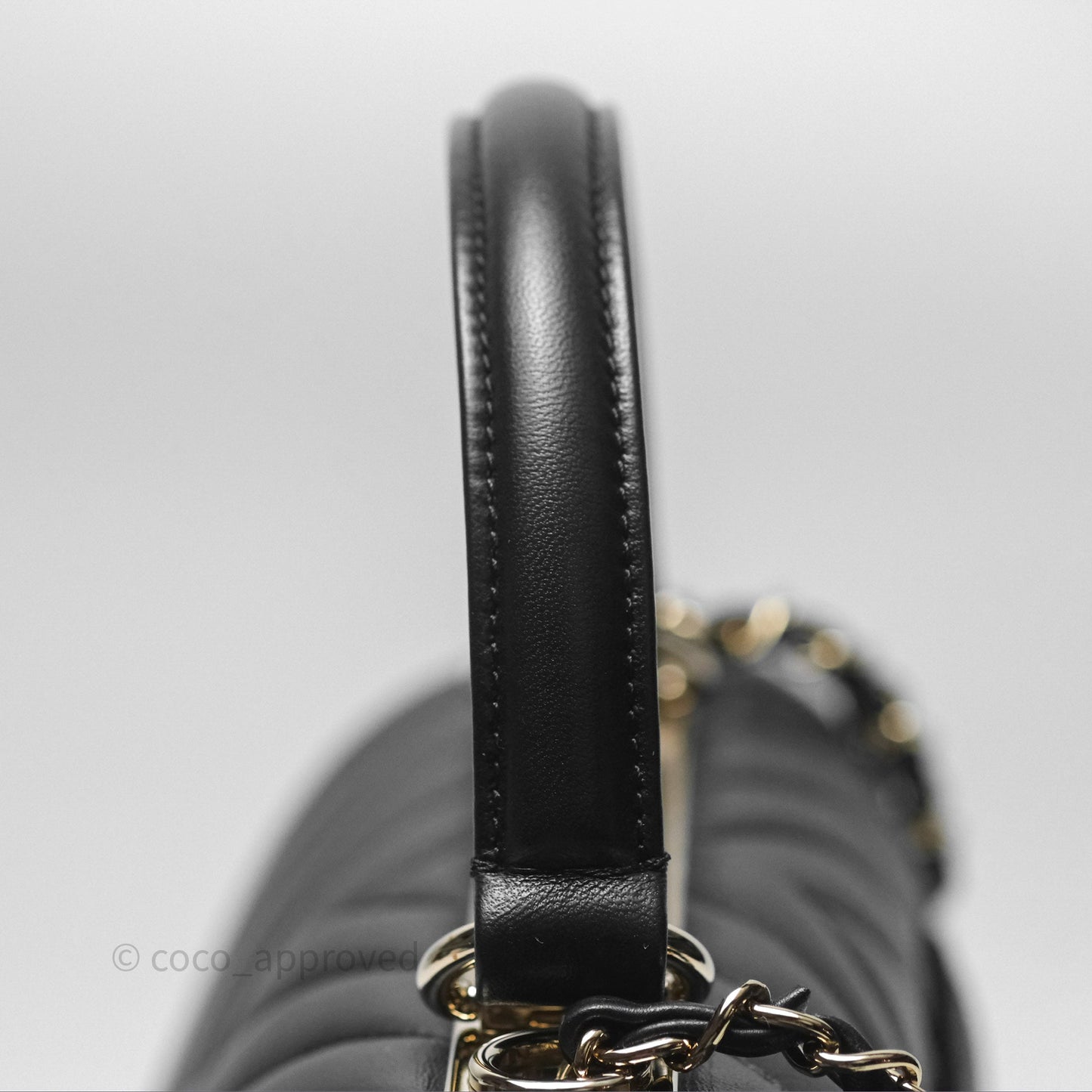 Chanel Small Trendy CC Black Chevron Lambskin Gold Hardware