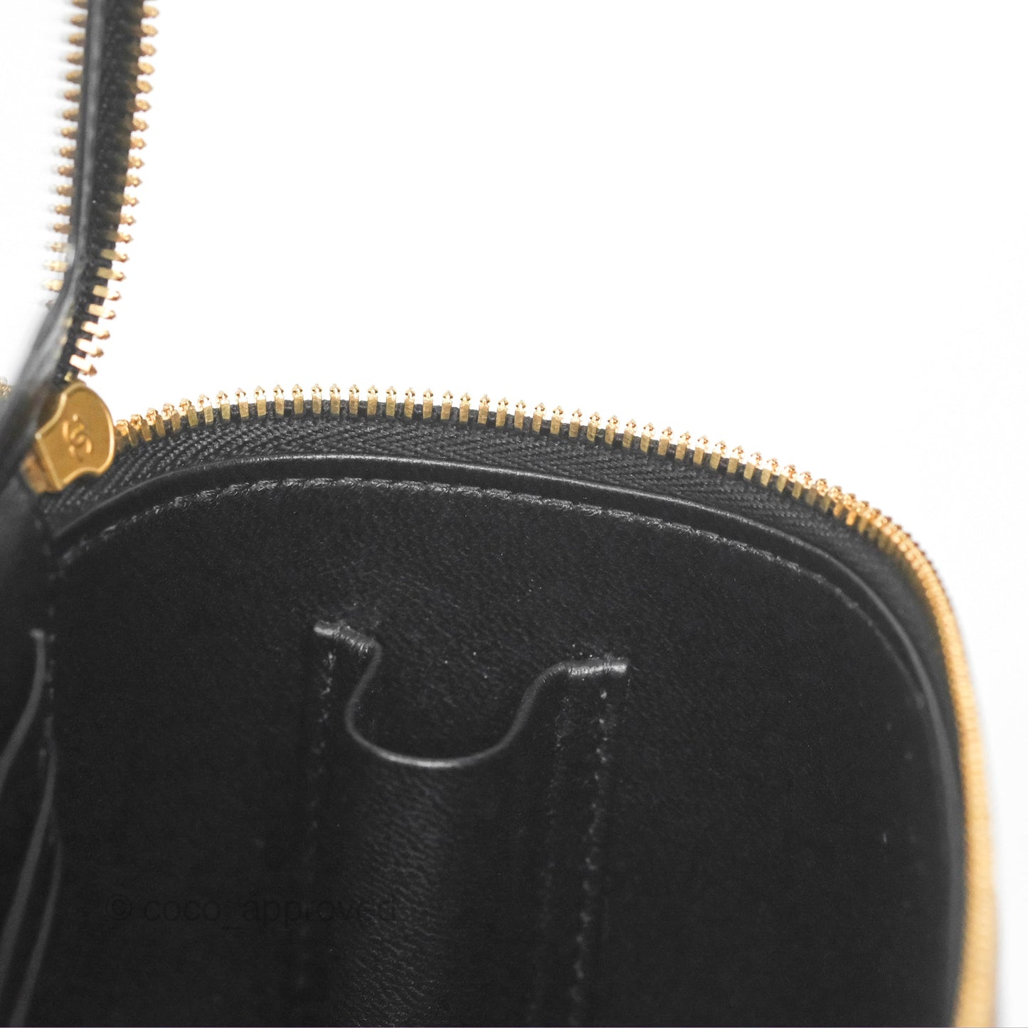 Chanel Vanity with COCO Heart Chain Black Lambskin Aged Gold Hardware