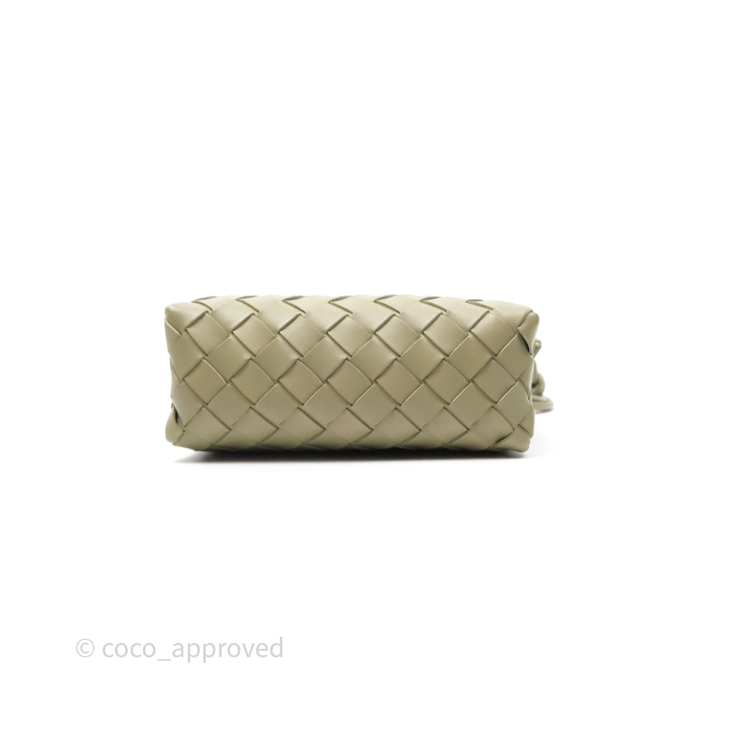 Bottega Veneta Mini Loop Camera Bag Intrecciato Lambskin Travertine