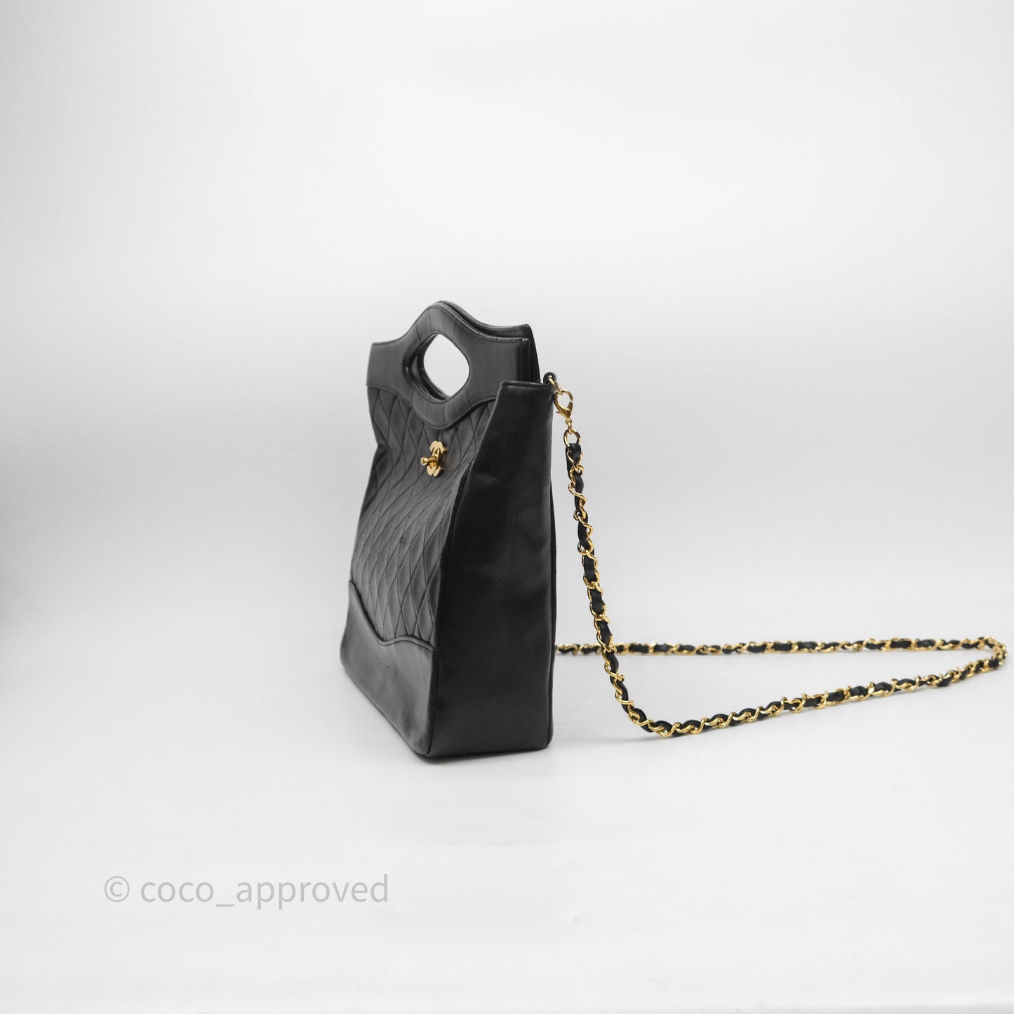 Chanel Vintage 31 Small Bag Black Lambskin 24K Gold Hardware