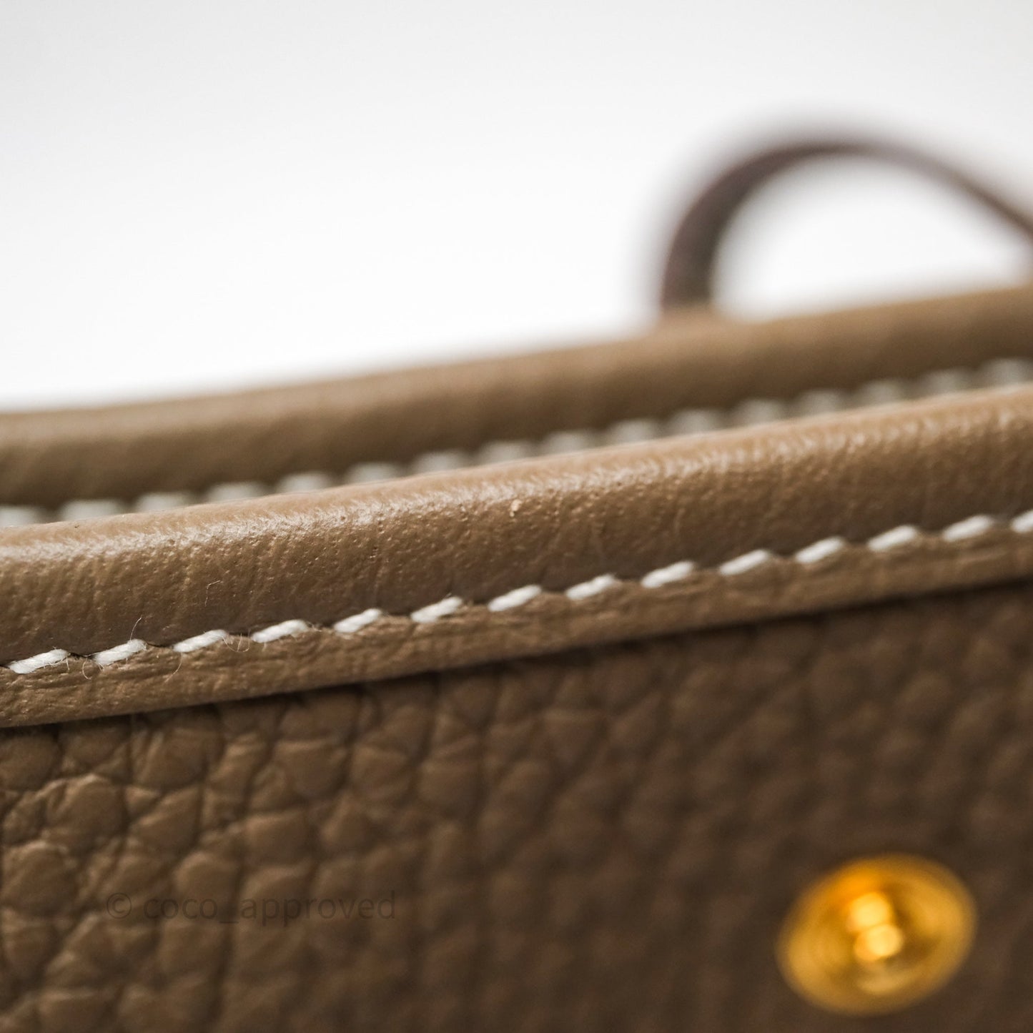 Hermès Mini Evelyne 16 Etoupe 18 Clemence Gold Hardware Bleu Indigo Strap