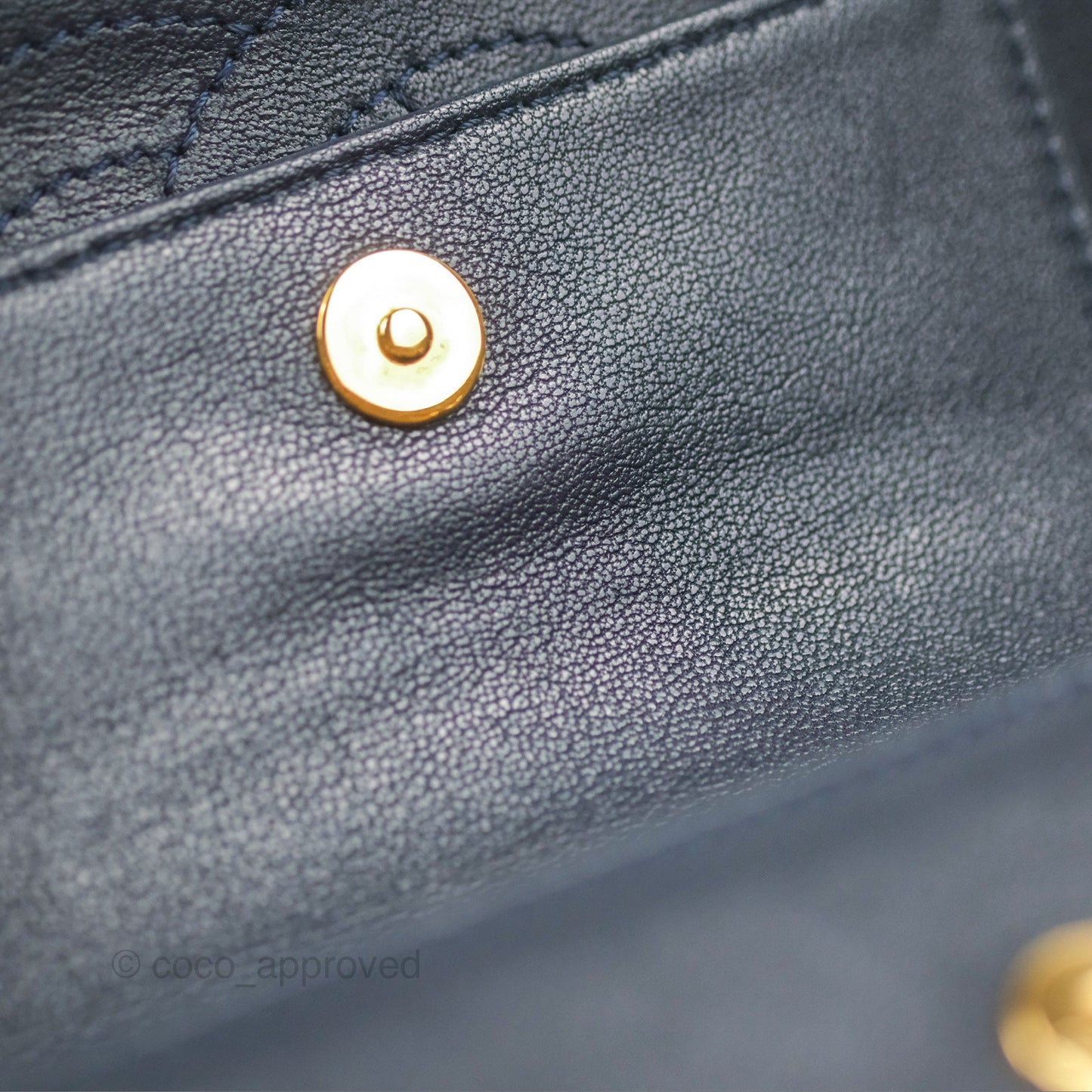 Chanel Small Vintage Mademoiselle Flap Navy Sheepskin Gold Hardware