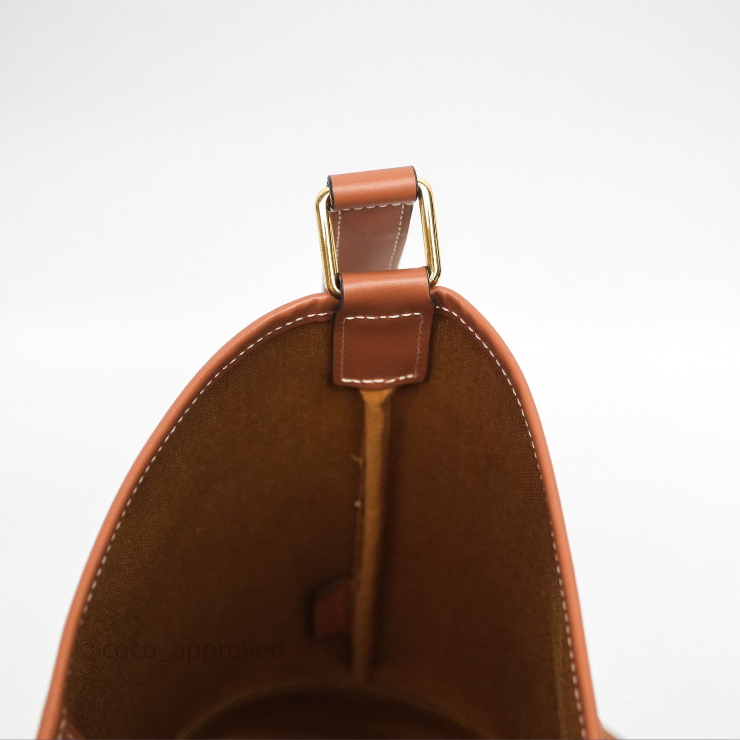 Celine Small Bucket Triomphe Canvas Grege Calfskin