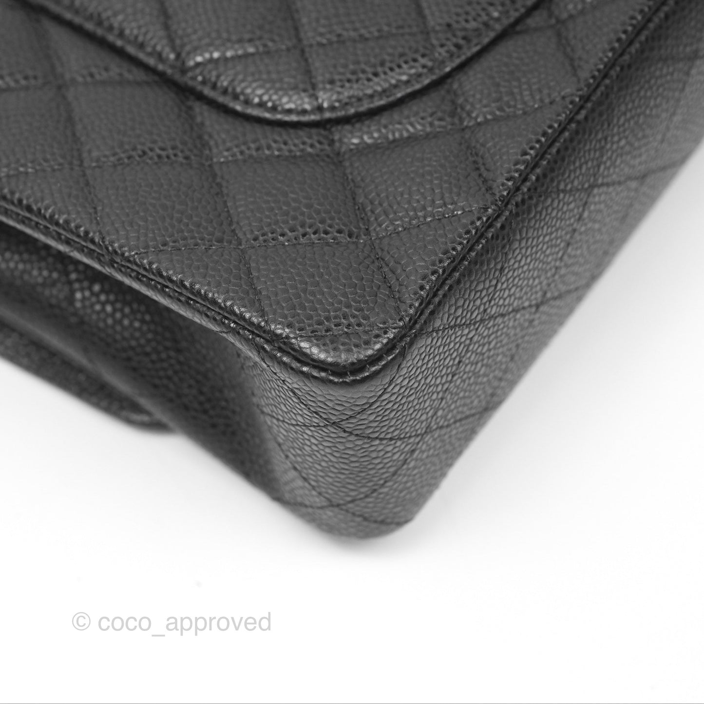 Chanel Classic M/L Medium Flap Quilted Black Caviar Gold Hardware