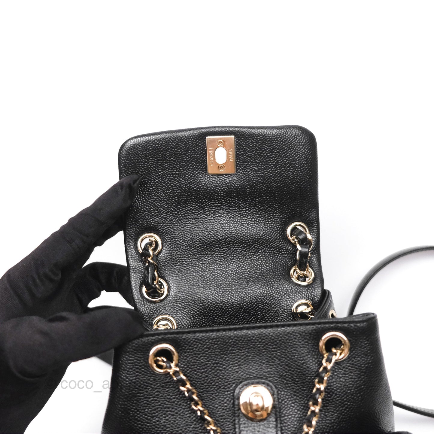 Chanel Duma Backpack Small Black Caviar Gold Hardware
