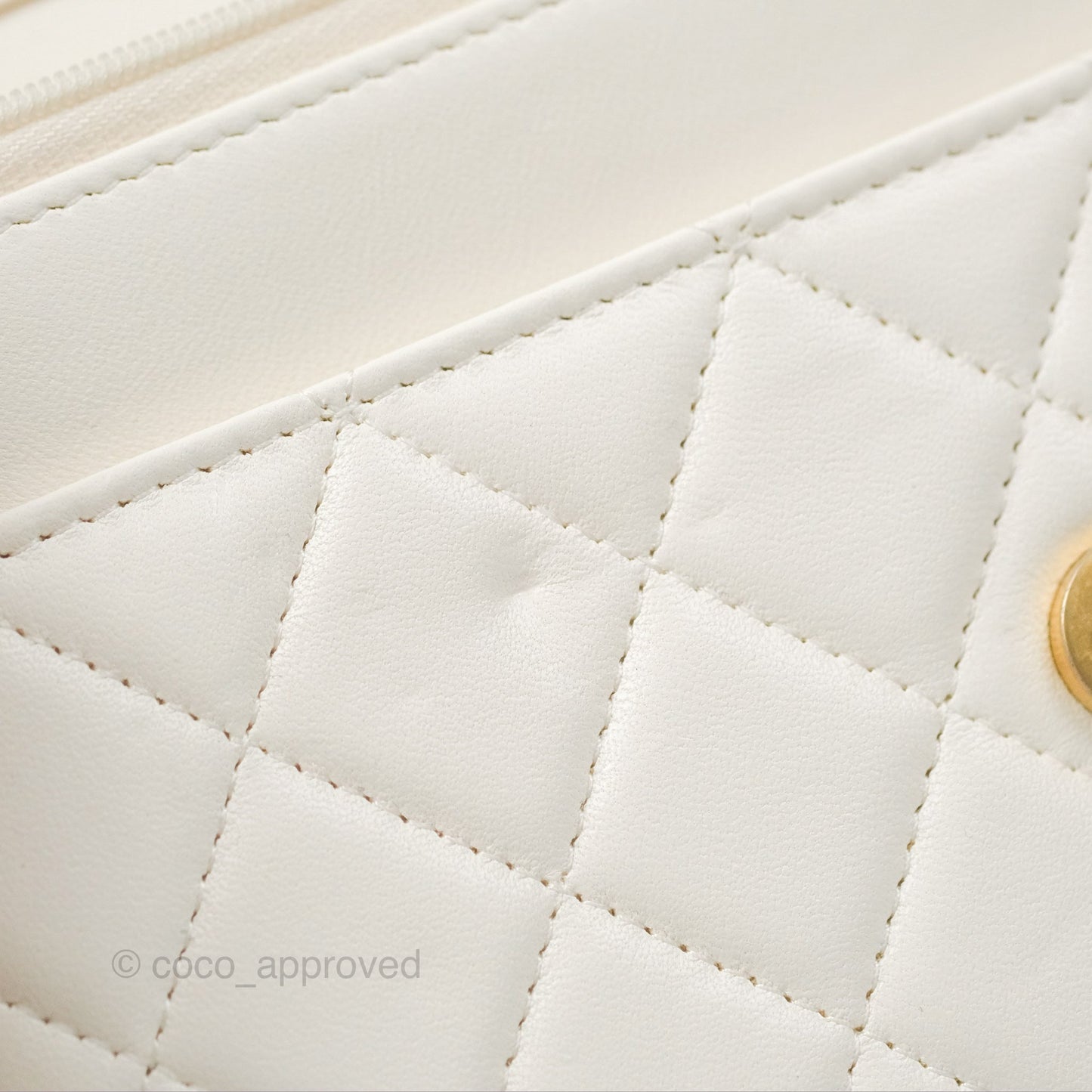Chanel Quilted WOC White Lambskin Gold Hardware With Charms