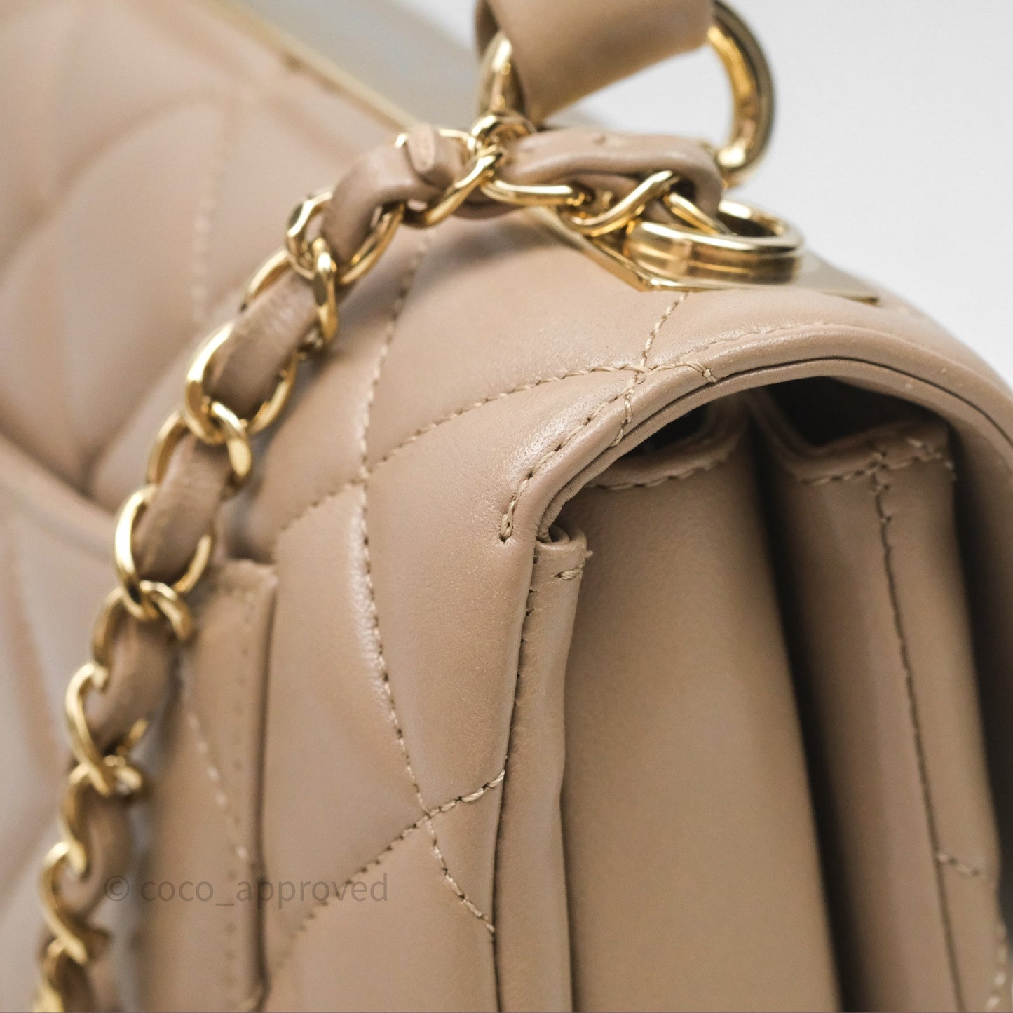 Chanel Small Trendy CC Beige Lambskin Gold Hardware