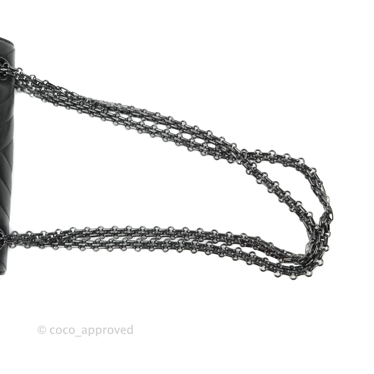 Chanel Mini Reissue 224 So Black Chevron Calfskin Black Hardware