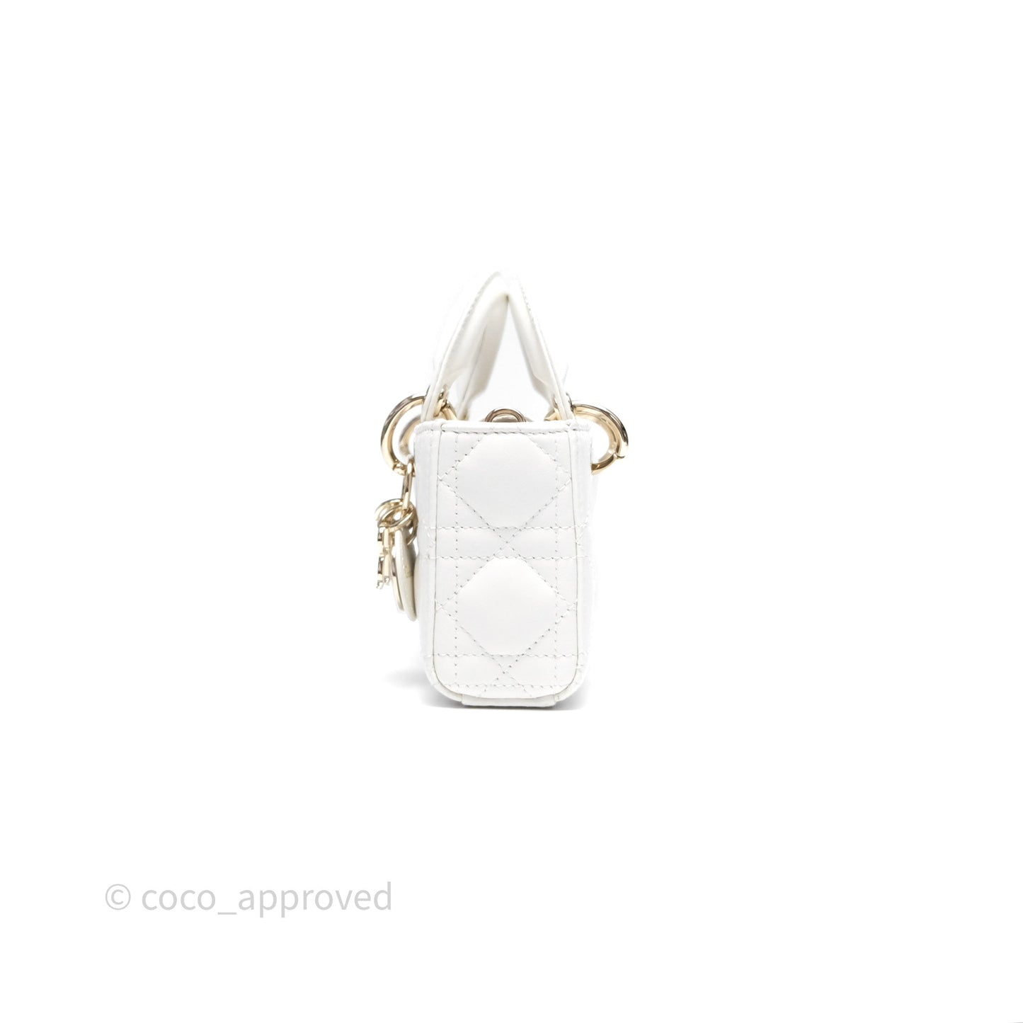 Christian Dior Micro Lady D-Joy Bag Latte Lambskin Cannage Gold Hardware