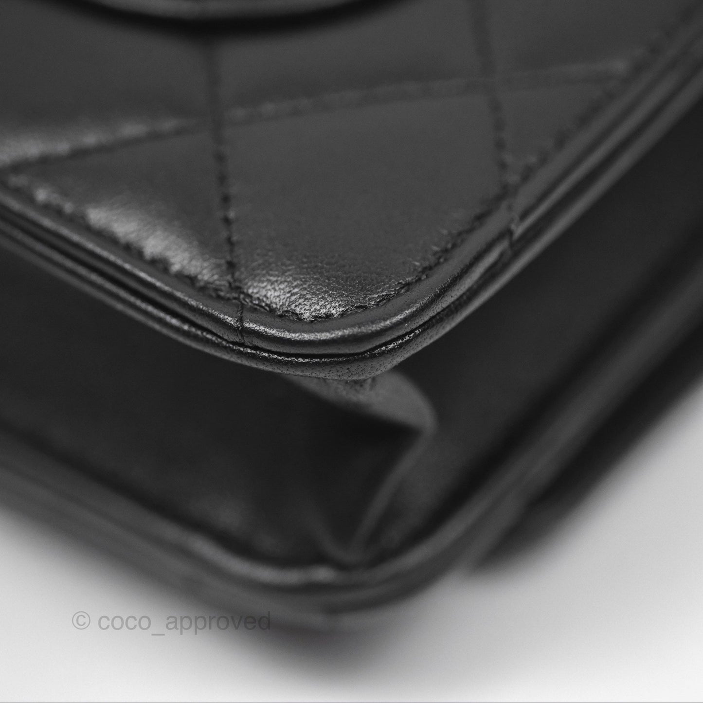 Chanel Quilted Classic WOC Black Lambskin Gold Hardware