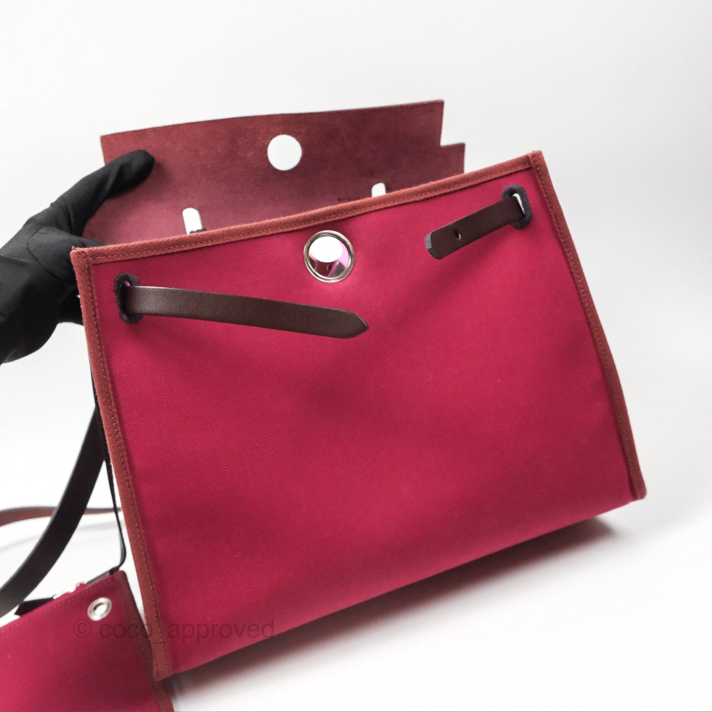 Hermès Herbag Zip 31 Retourne Rose Bubblegum L4/ Rubis B5 Canvas Palladium Hardware