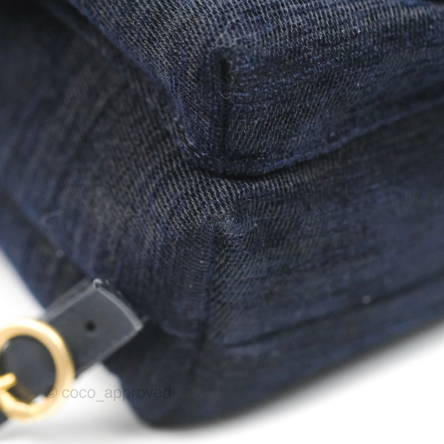 Chanel Parisian Stroll Backpack Wool Velvet Navy