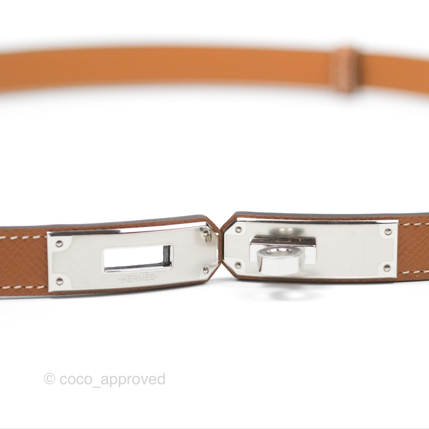 Hermès Epsom Kelly Buckle Belt Palladium Hardware