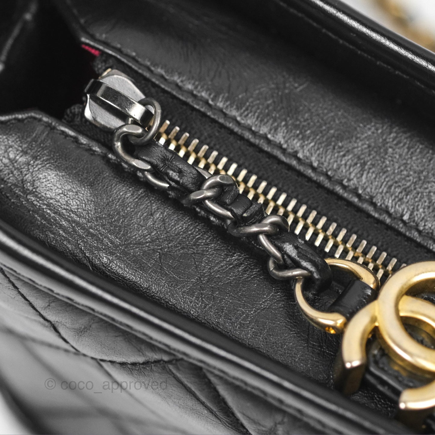 Chanel Small Gabrielle Hobo Quilted Black Aged Calfskin