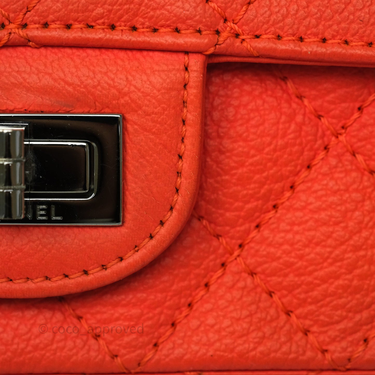 Chanel Mini Reissue 224 Tangerine Orange Goatskin Silver Hardware