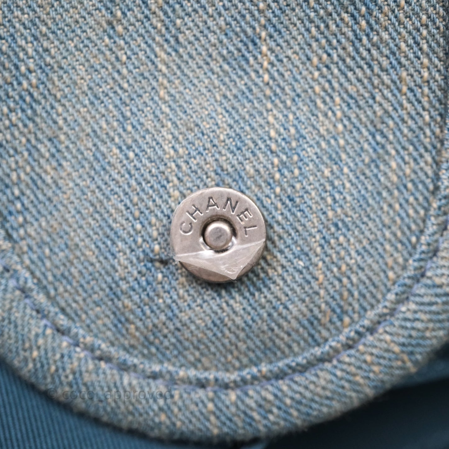 Chanel Large Deauville Tote Blue Washed Denim Matte Silver