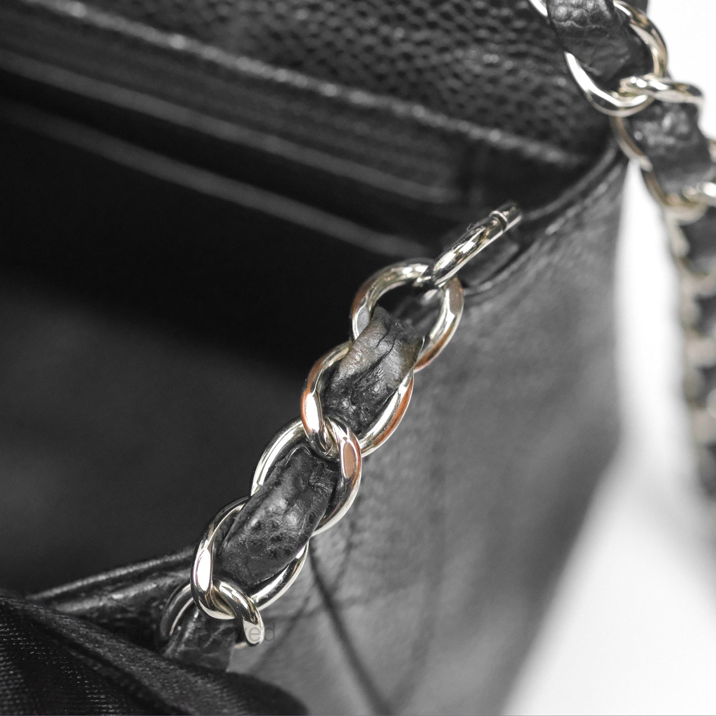 Chanel Classic Quilted Mini Rectangular Flap Black Caviar Silver Hardware