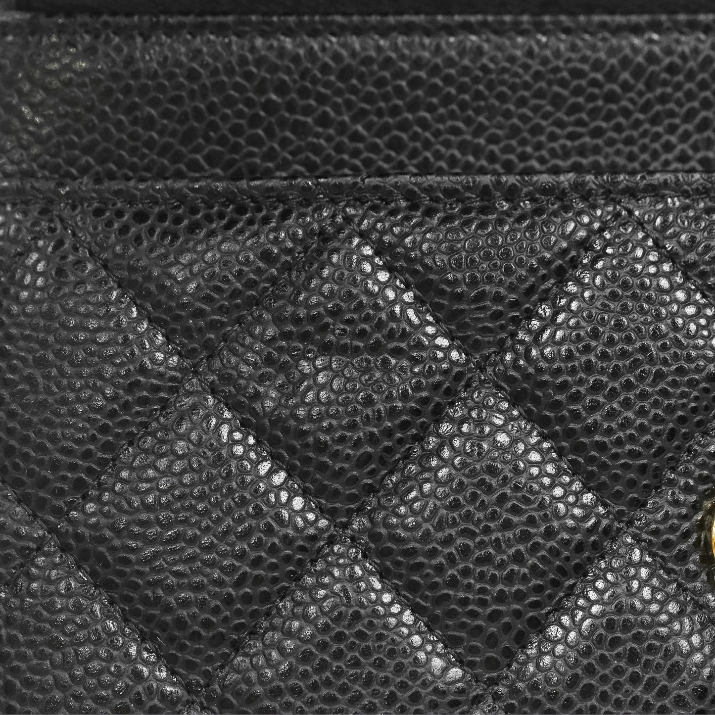 Chanel Classic Wallet On Chain WOC Quilted Black Caviar Gold Hardware