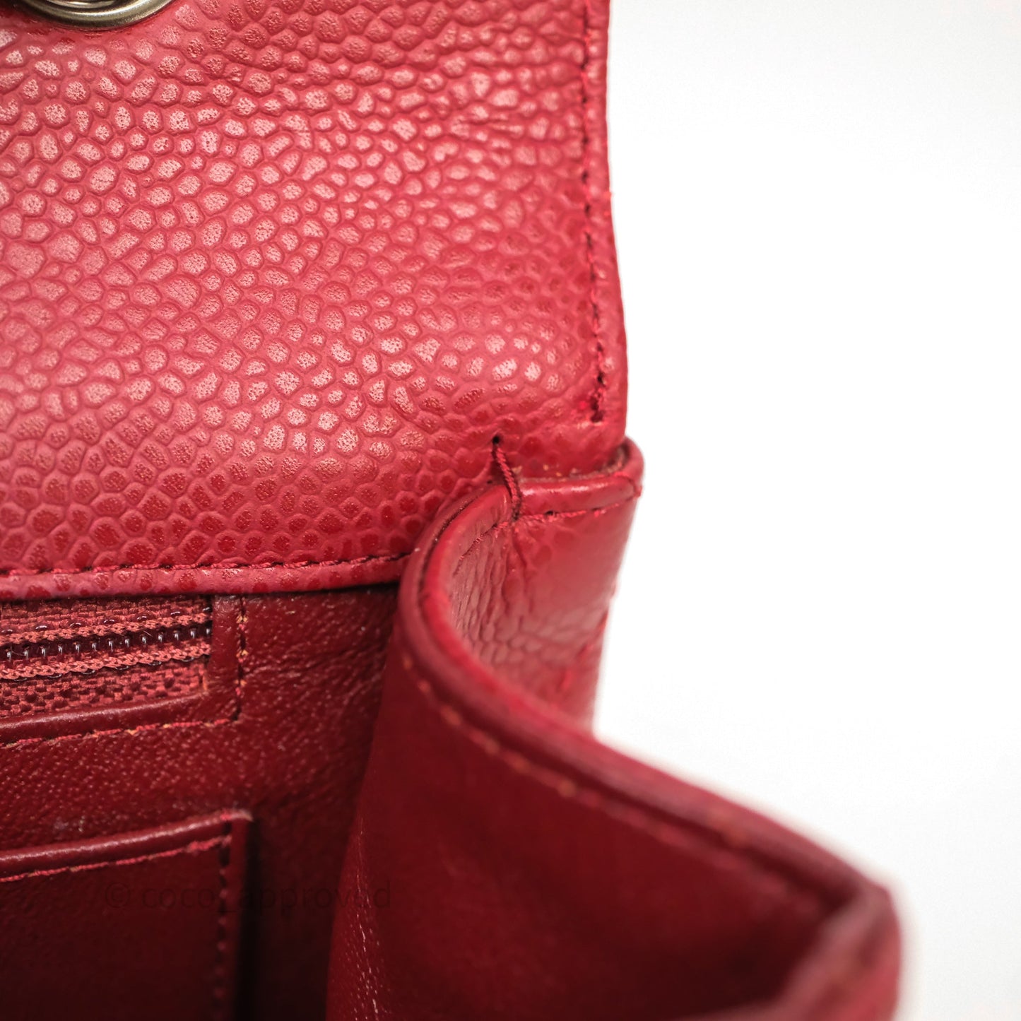 Chanel Jumbo Single Flap Dark Red Caviar Silver Hardware⁣⁣