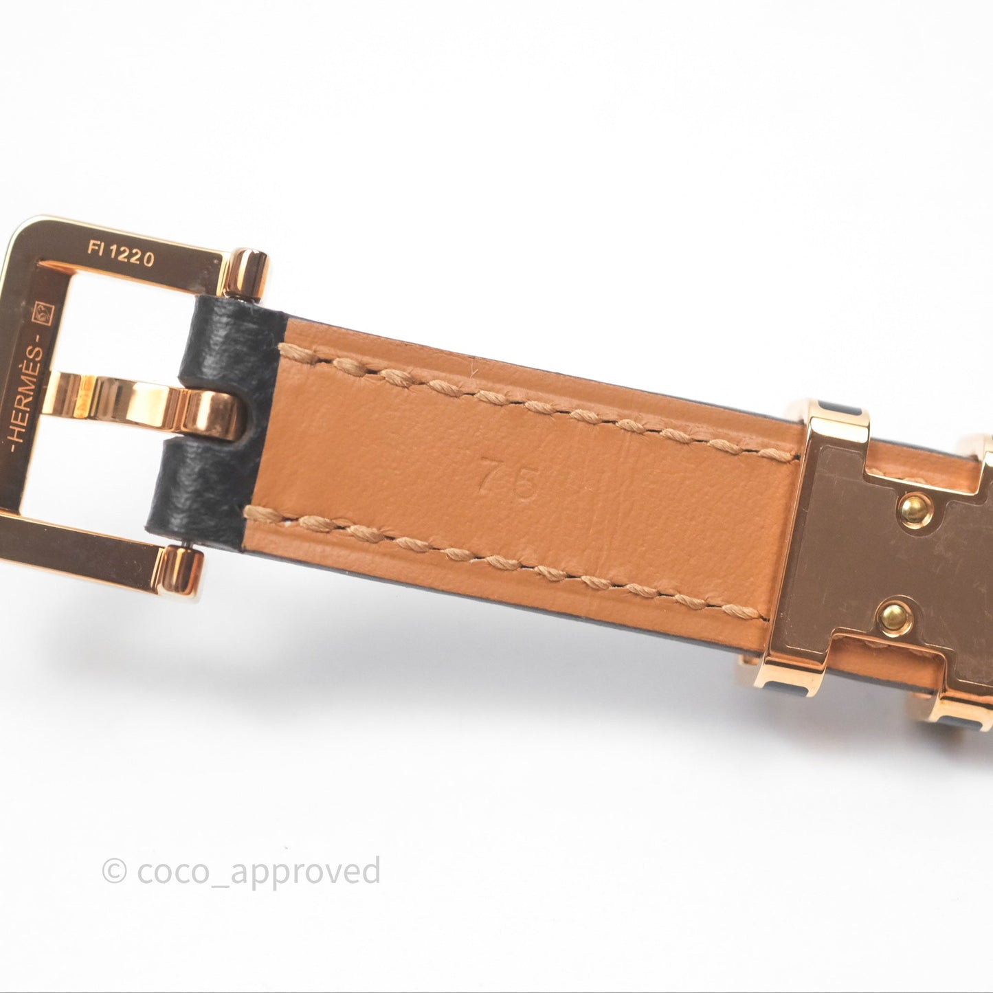 Hermès Pop H 15 Belt Noir Epsom Rose Gold Hardware