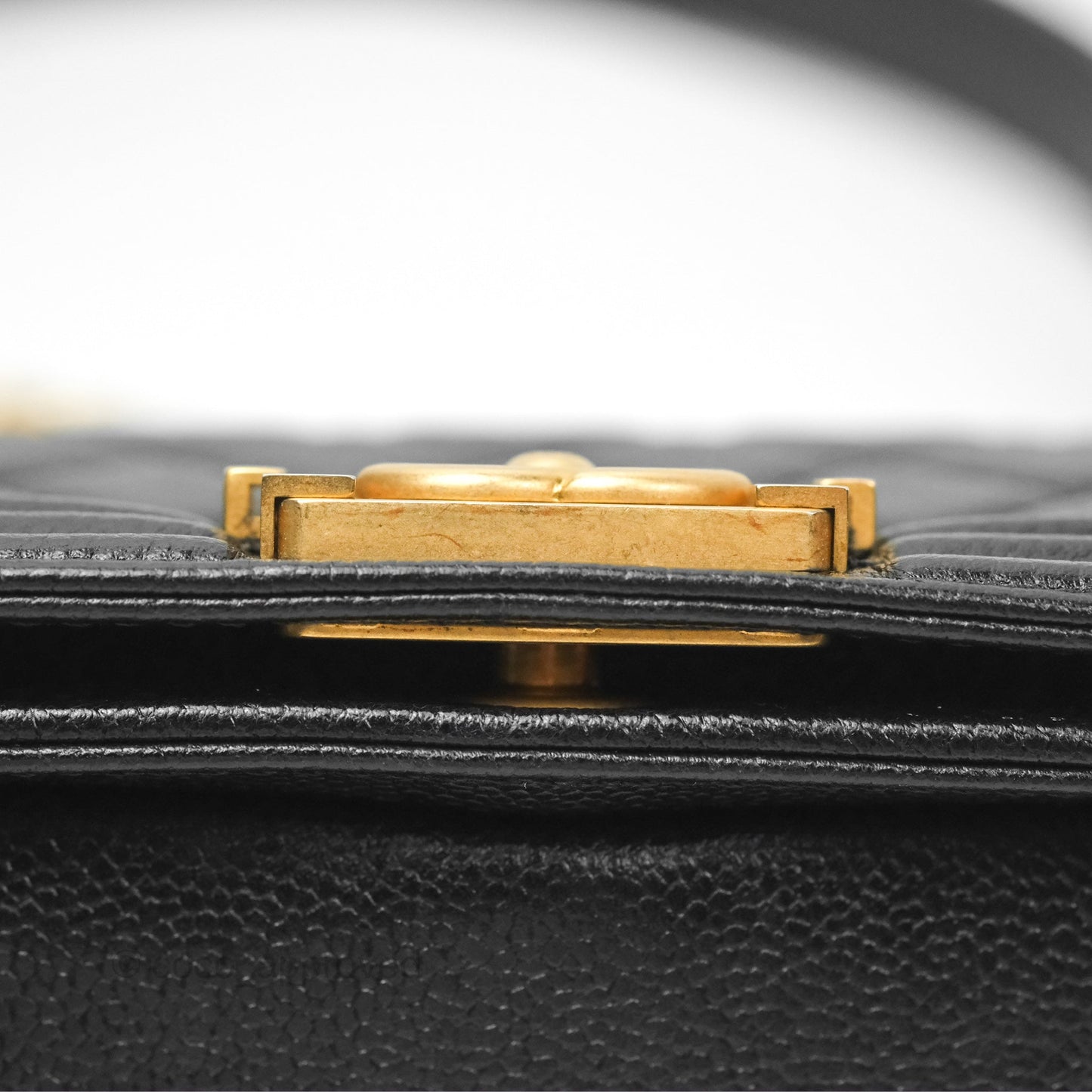 Chanel Mini Boy Black Caviar Aged Gold Hardware