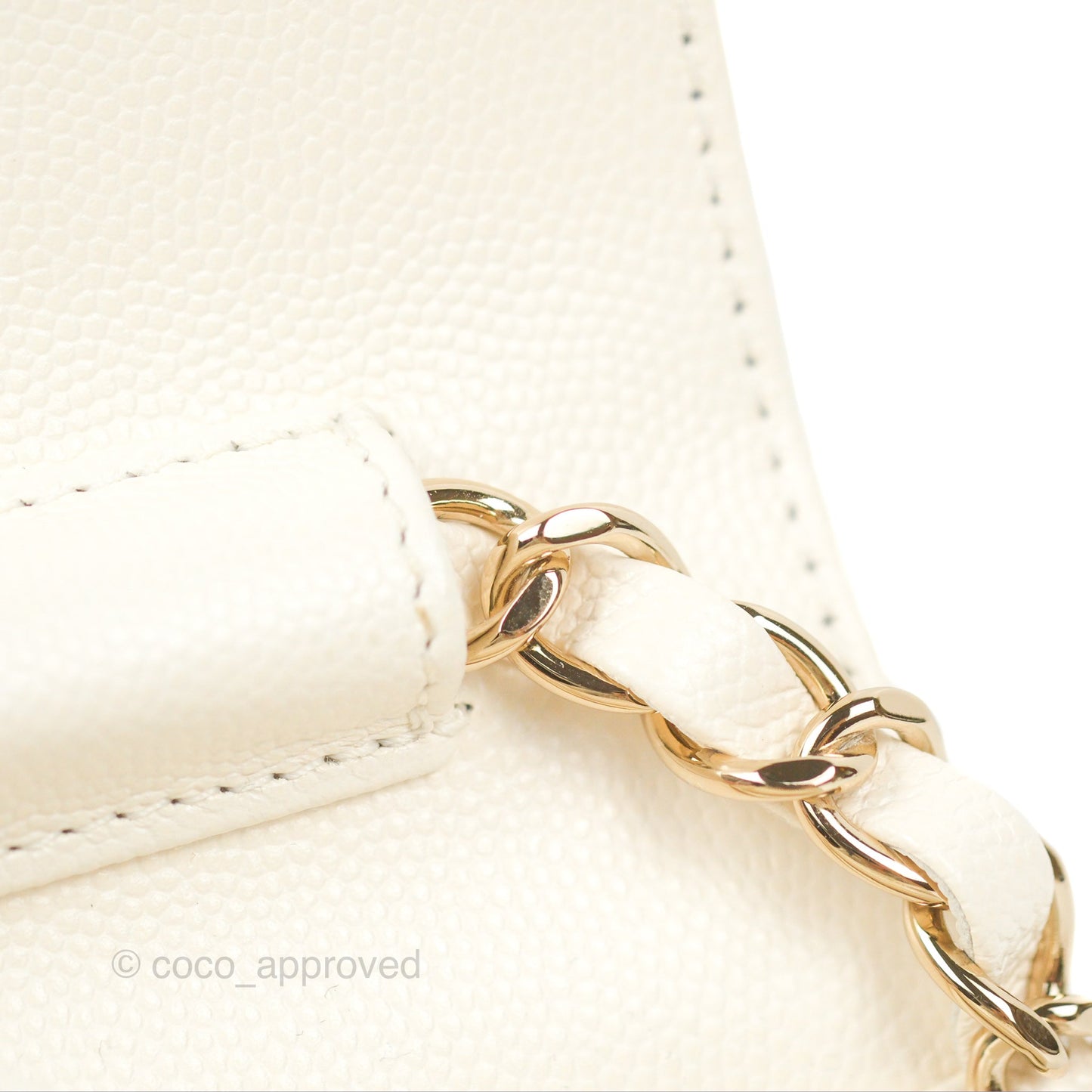 Chanel Quilted Small Like The Wallet Flap Ivory White Caviar Light Gold Hardware 22C