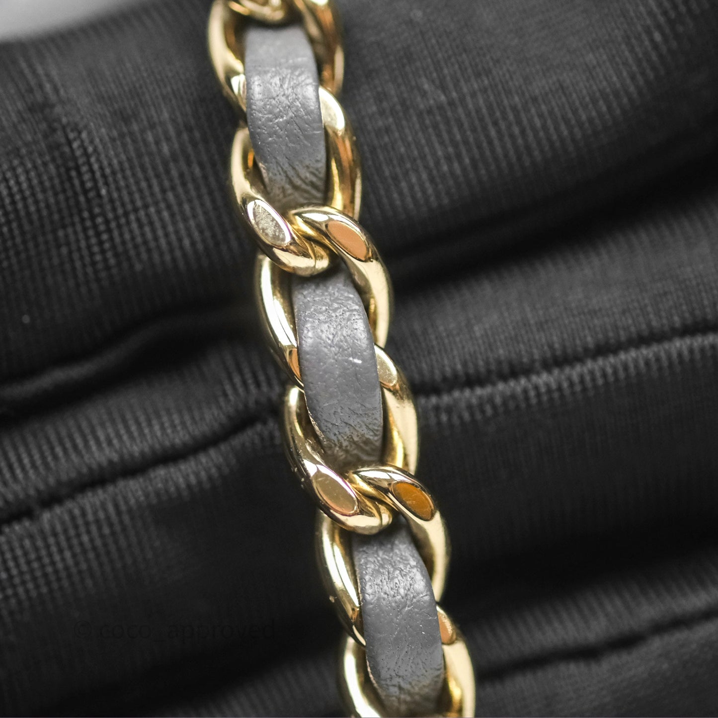 Chanel Top Handle Mini Rectangular Flap Grey Lambskin Gold Hardware
