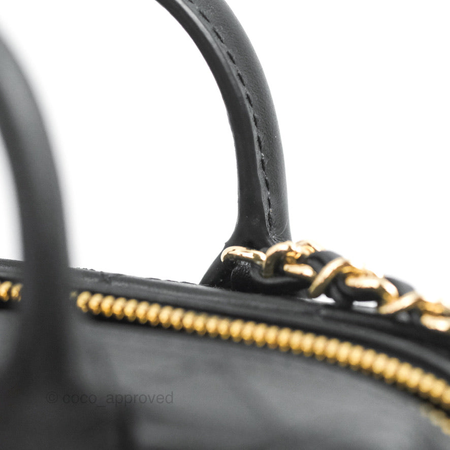 Chanel Quilted Vanity Case with Chain Black Calfskin Gold Hardware 22B
