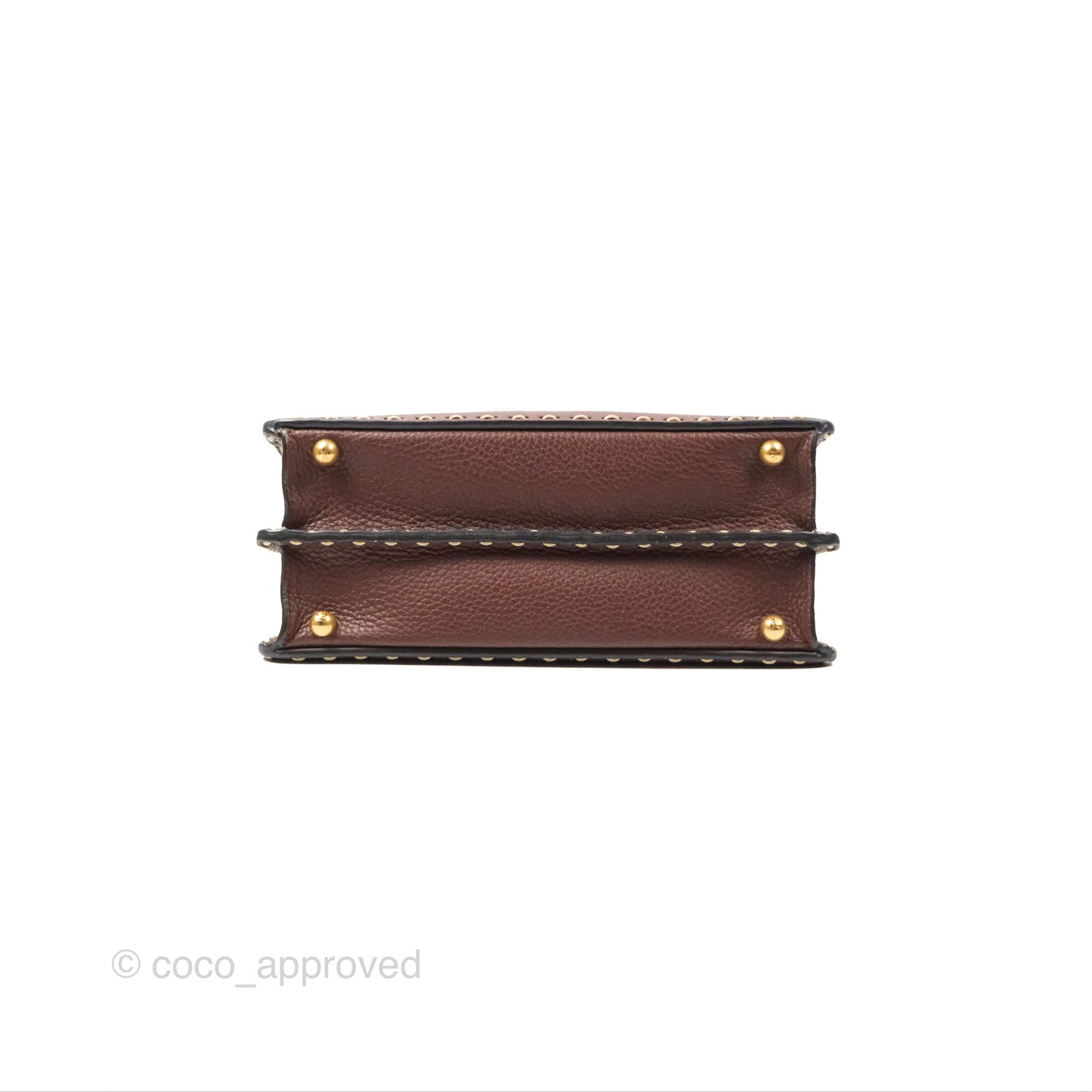 Fendi Peekaboo Iseeu Contrast Stitch Brick Brown Grained Leather Gold Hardware