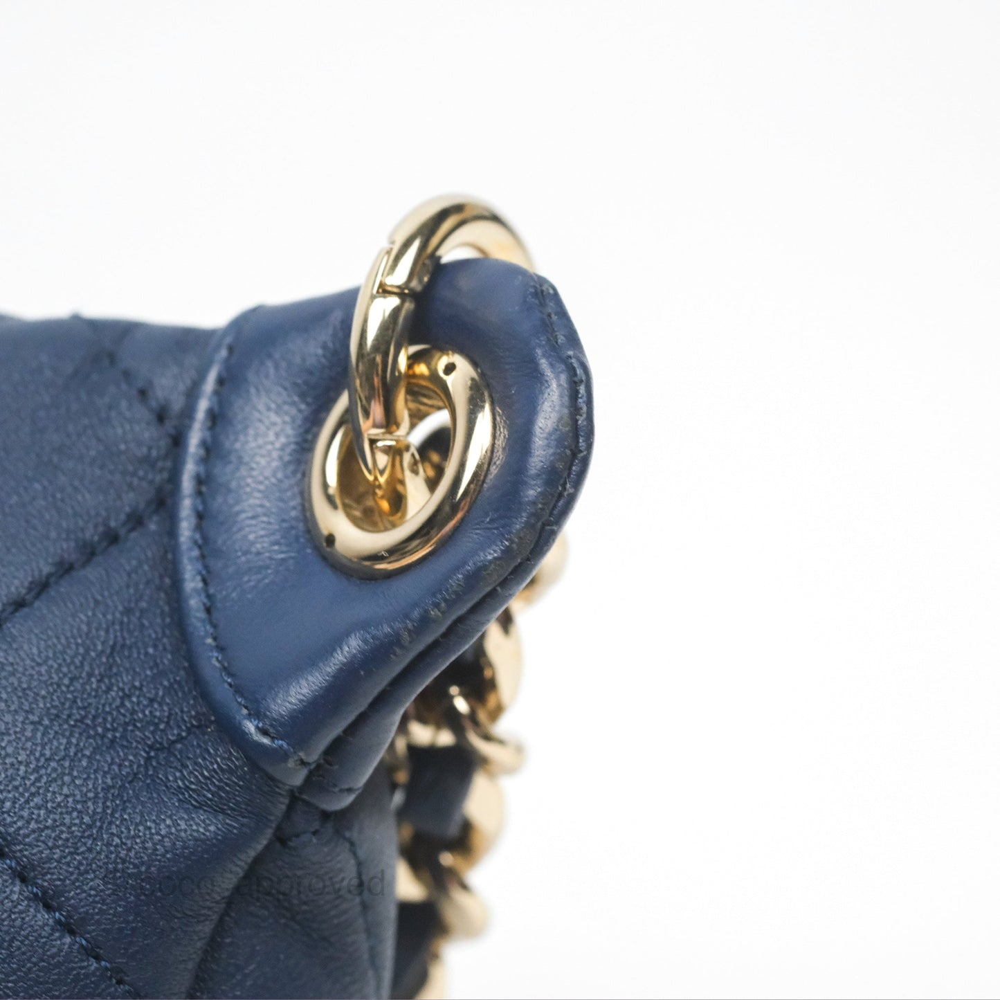 Chanel Resin Bi-Color Chain Belt Bag Navy Lambskin Gold Hardware