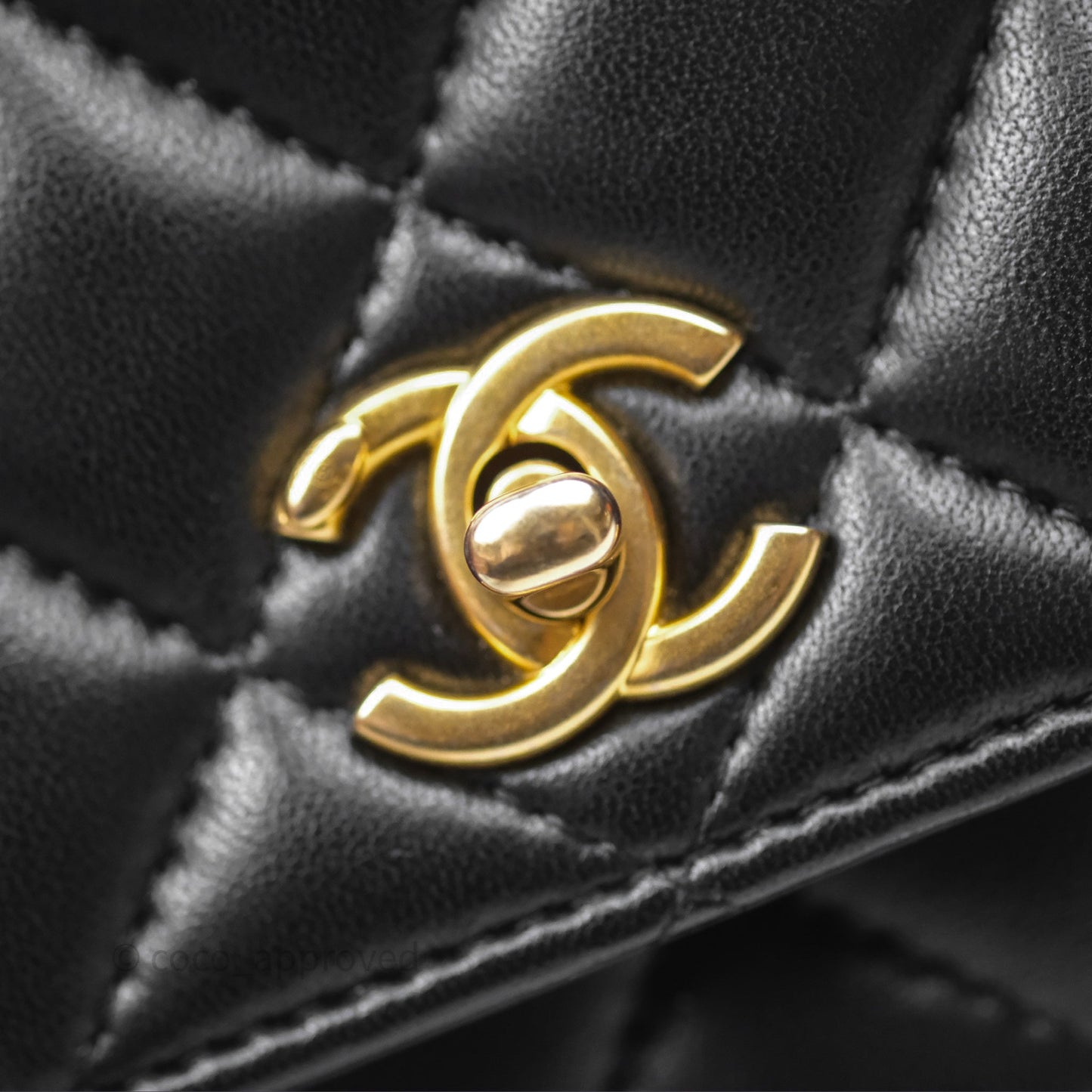 Chanel Quilted Pearl Crush Wallet on Chain WOC Black Lambskin Aged Gold Hardware